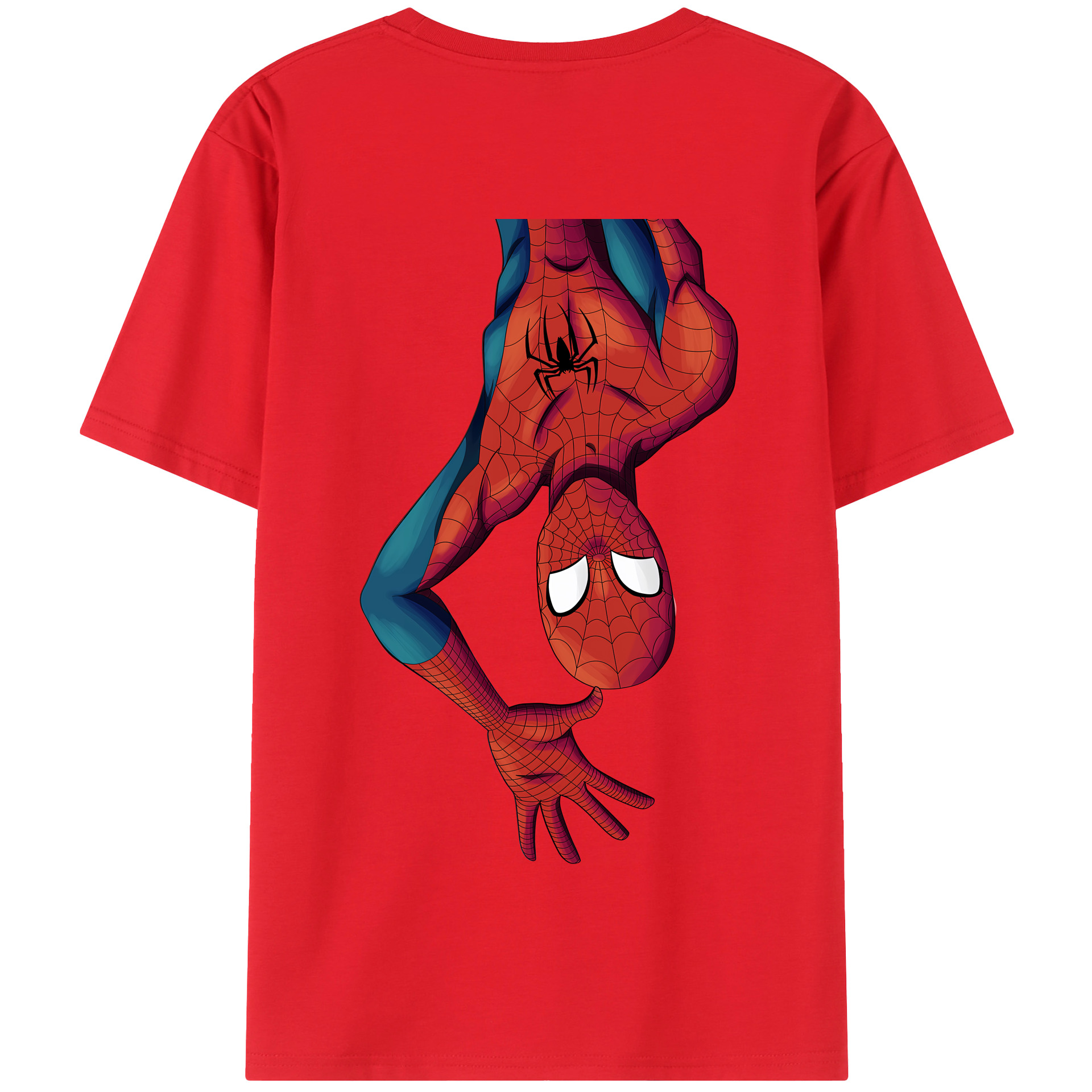 （画像用） Spider Man スパイダーマン 綿100％半袖Tシャツ（背面プリント）