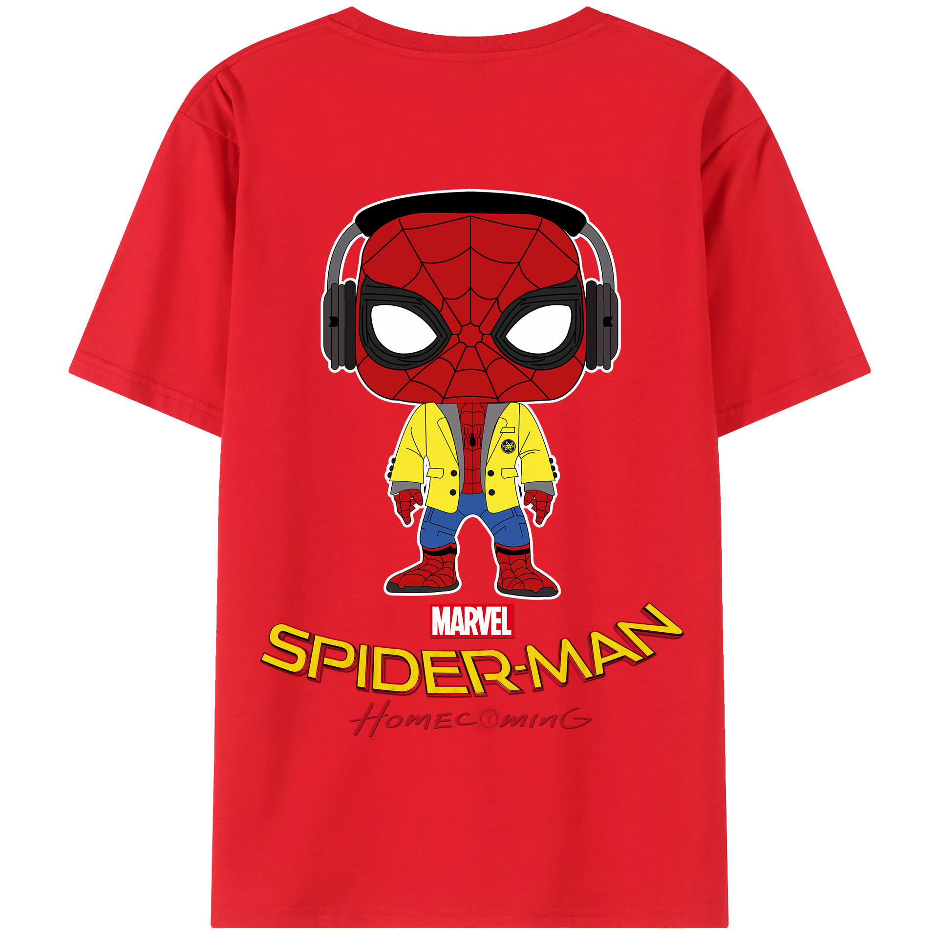 （画像用） Spider Man スパイダーマン 綿100％半袖Tシャツ（背面プリント）