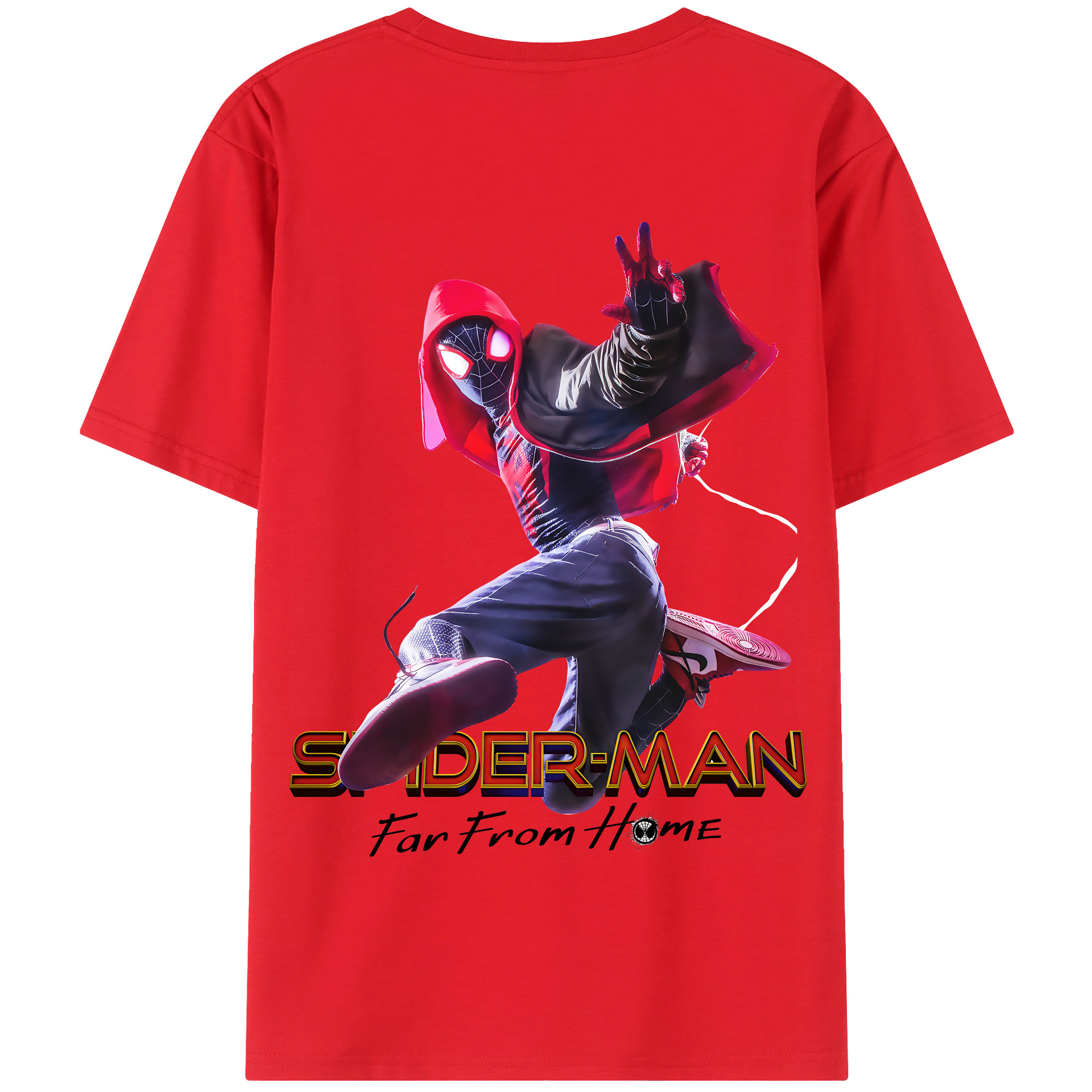 （画像用） Spider Man スパイダーマン 綿100％半袖Tシャツ（背面プリント）