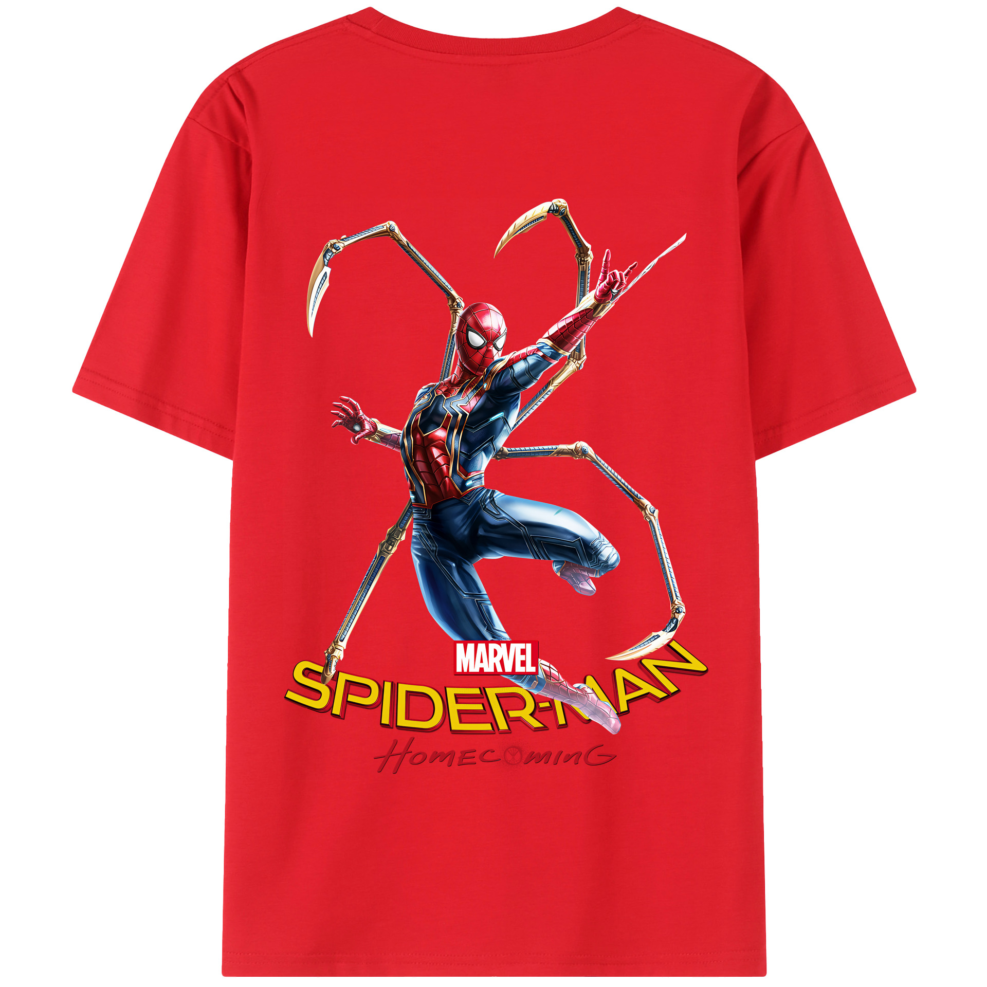 （画像用） Spider Man スパイダーマン 綿100％半袖Tシャツ（背面プリント）