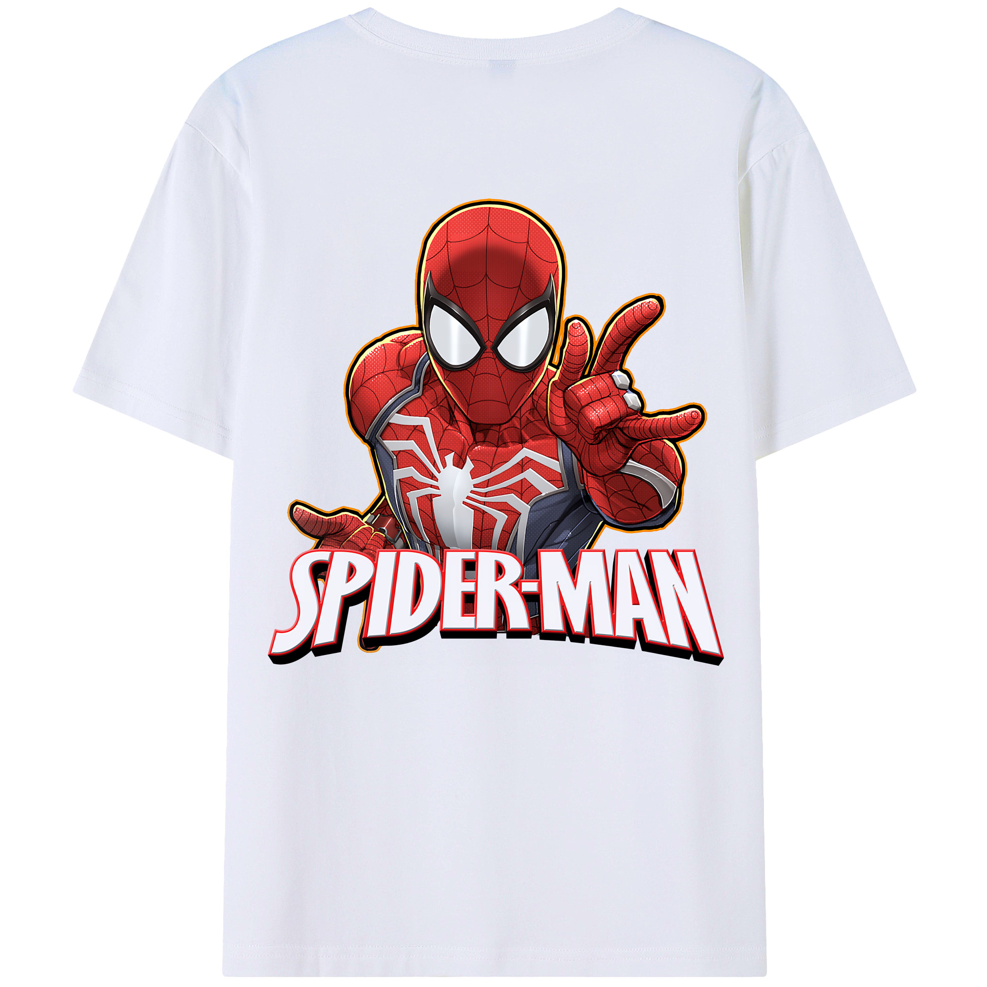 （画像用） Spider Man スパイダーマン 綿100％半袖Tシャツ（背面プリント）