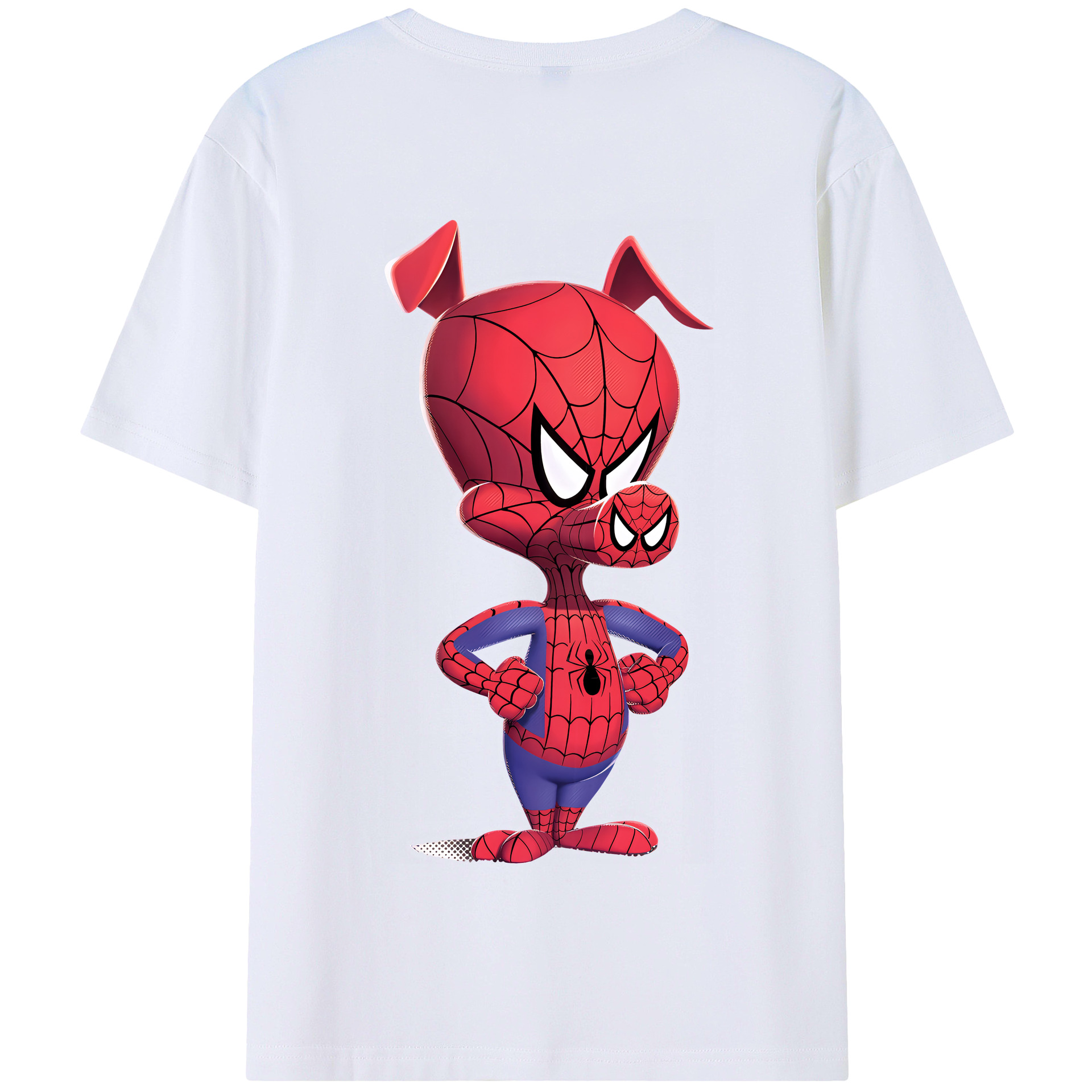 （画像用） Spider Man スパイダーマン 綿100％半袖Tシャツ（背面プリント）