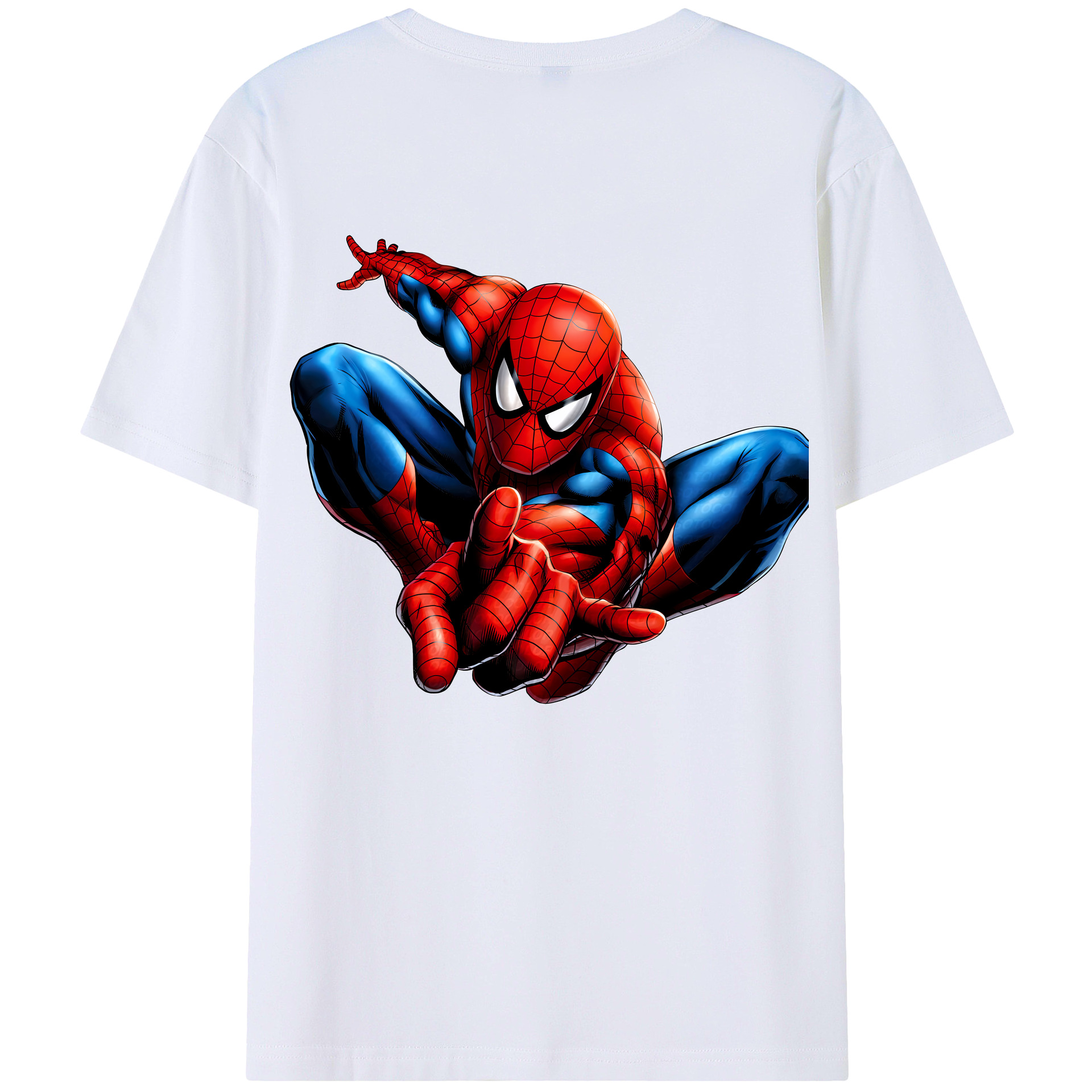 （画像用） Spider Man スパイダーマン 綿100％半袖Tシャツ（背面プリント）