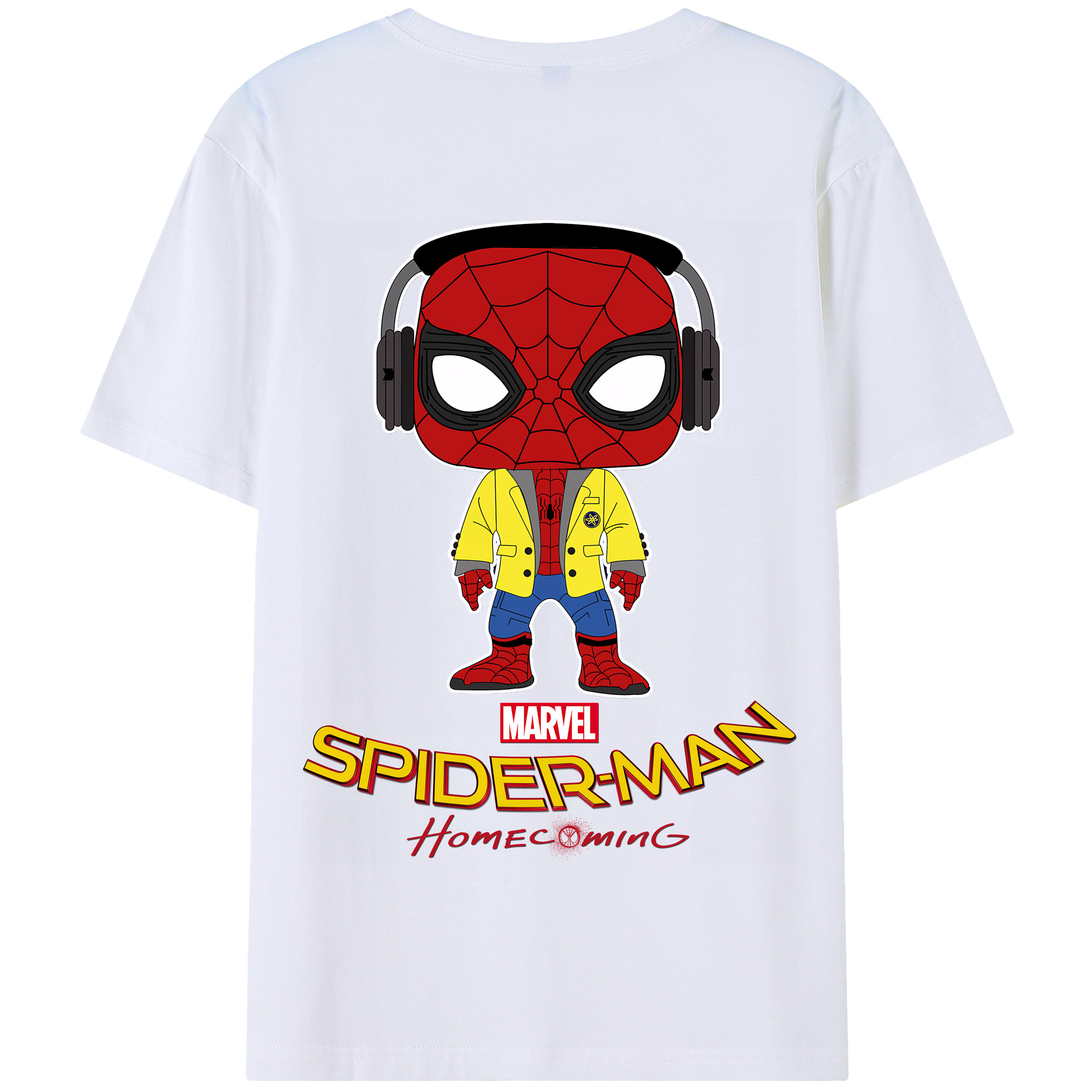 （画像用） Spider Man スパイダーマン 綿100％半袖Tシャツ（背面プリント）