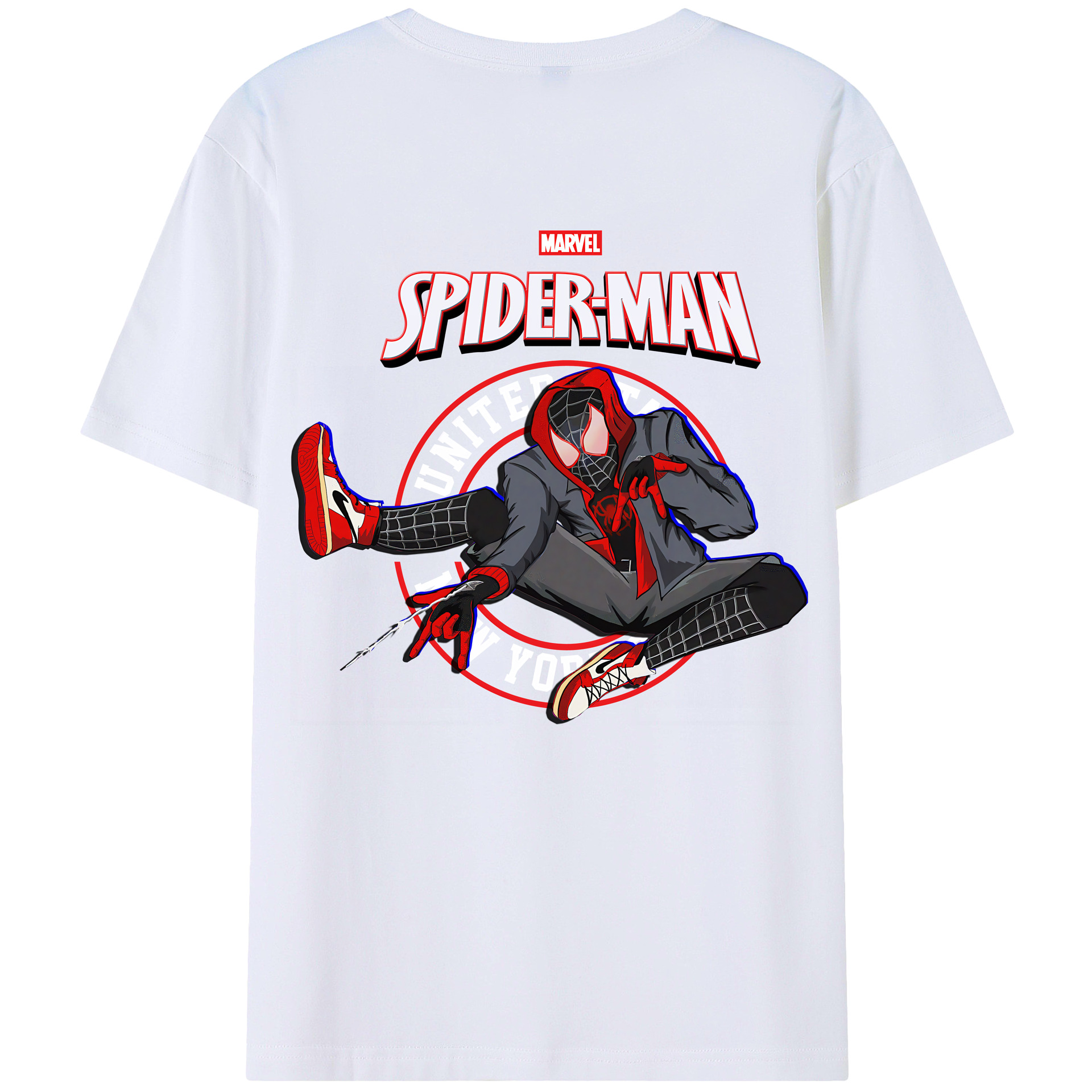（画像用） Spider Man スパイダーマン 綿100％半袖Tシャツ（背面プリント）