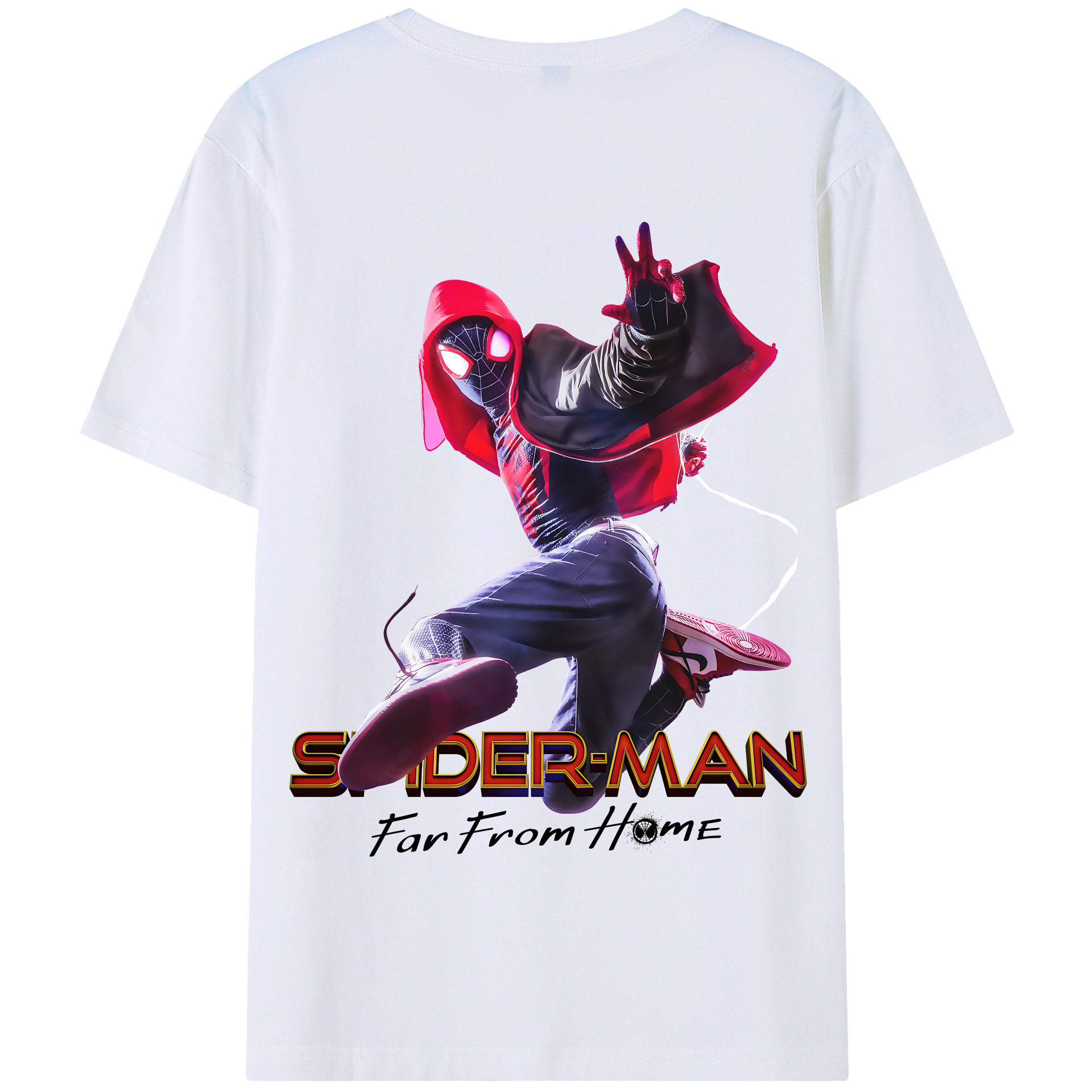 （画像用） Spider Man スパイダーマン 綿100％半袖Tシャツ（背面プリント）