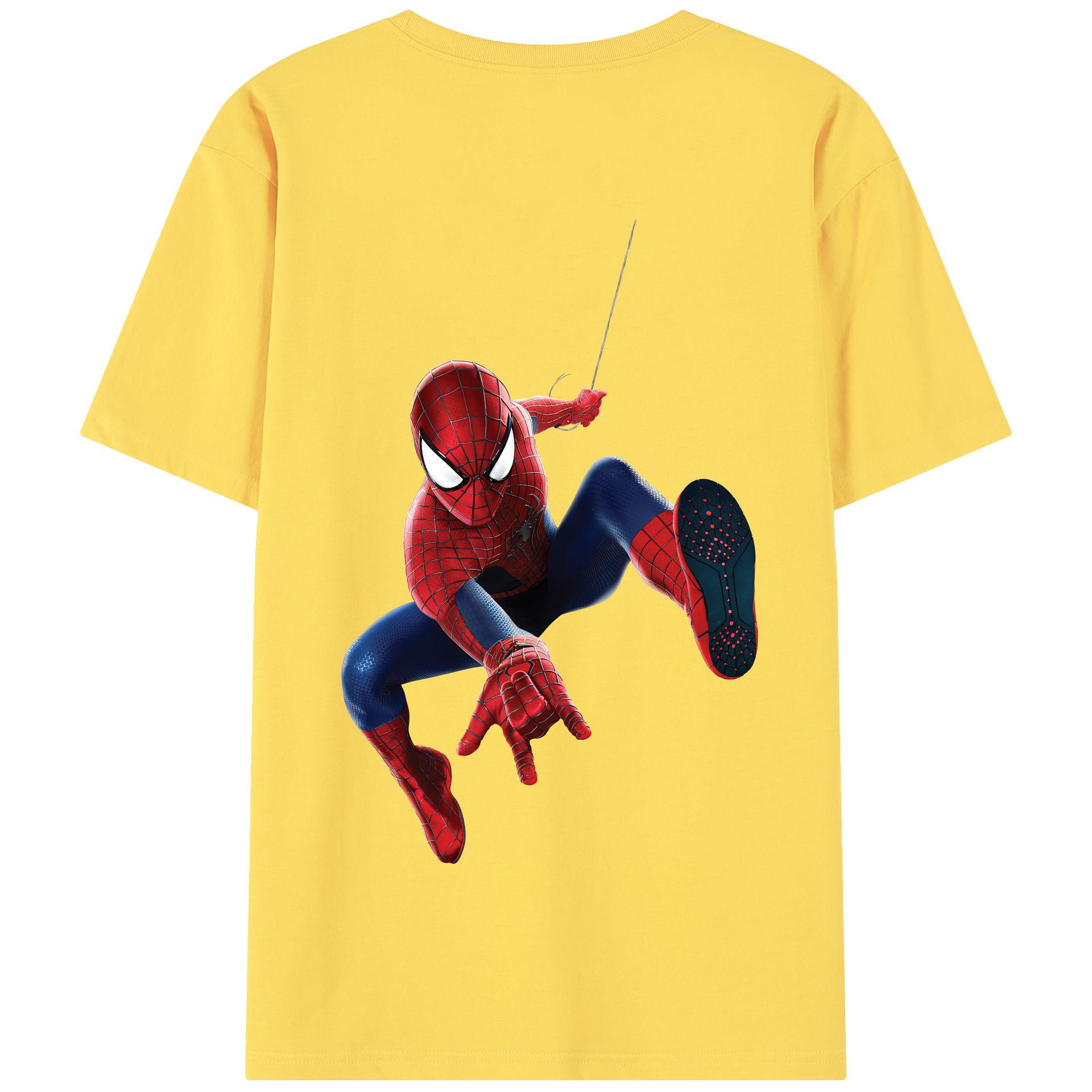 （画像用） Spider Man スパイダーマン 綿100％半袖Tシャツ（背面プリント）