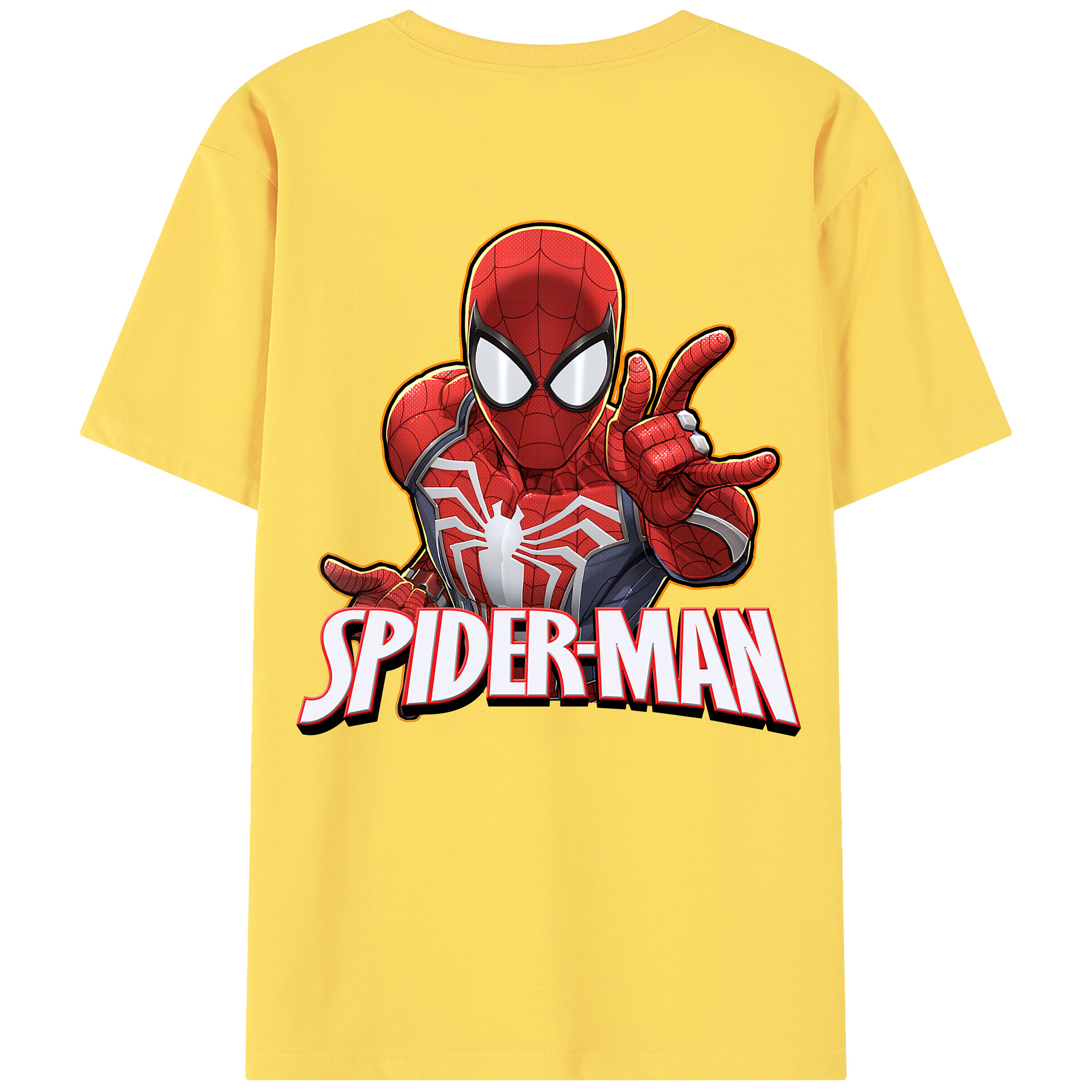 （画像用） Spider Man スパイダーマン 綿100％半袖Tシャツ（背面プリント）