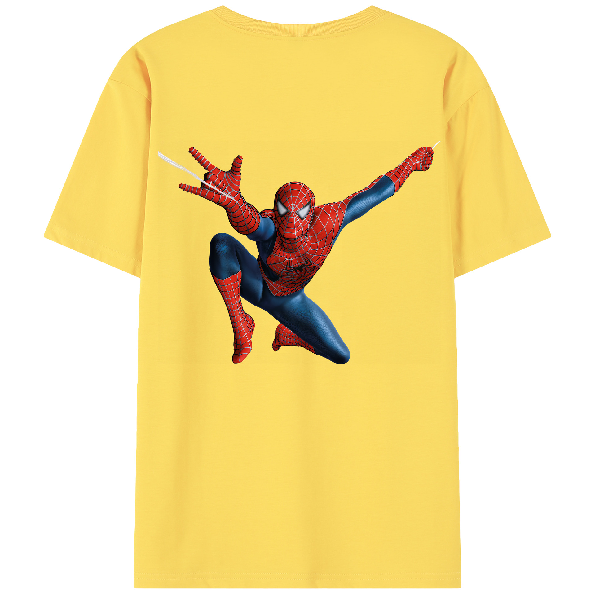 （画像用） Spider Man スパイダーマン 綿100％半袖Tシャツ（背面プリント）