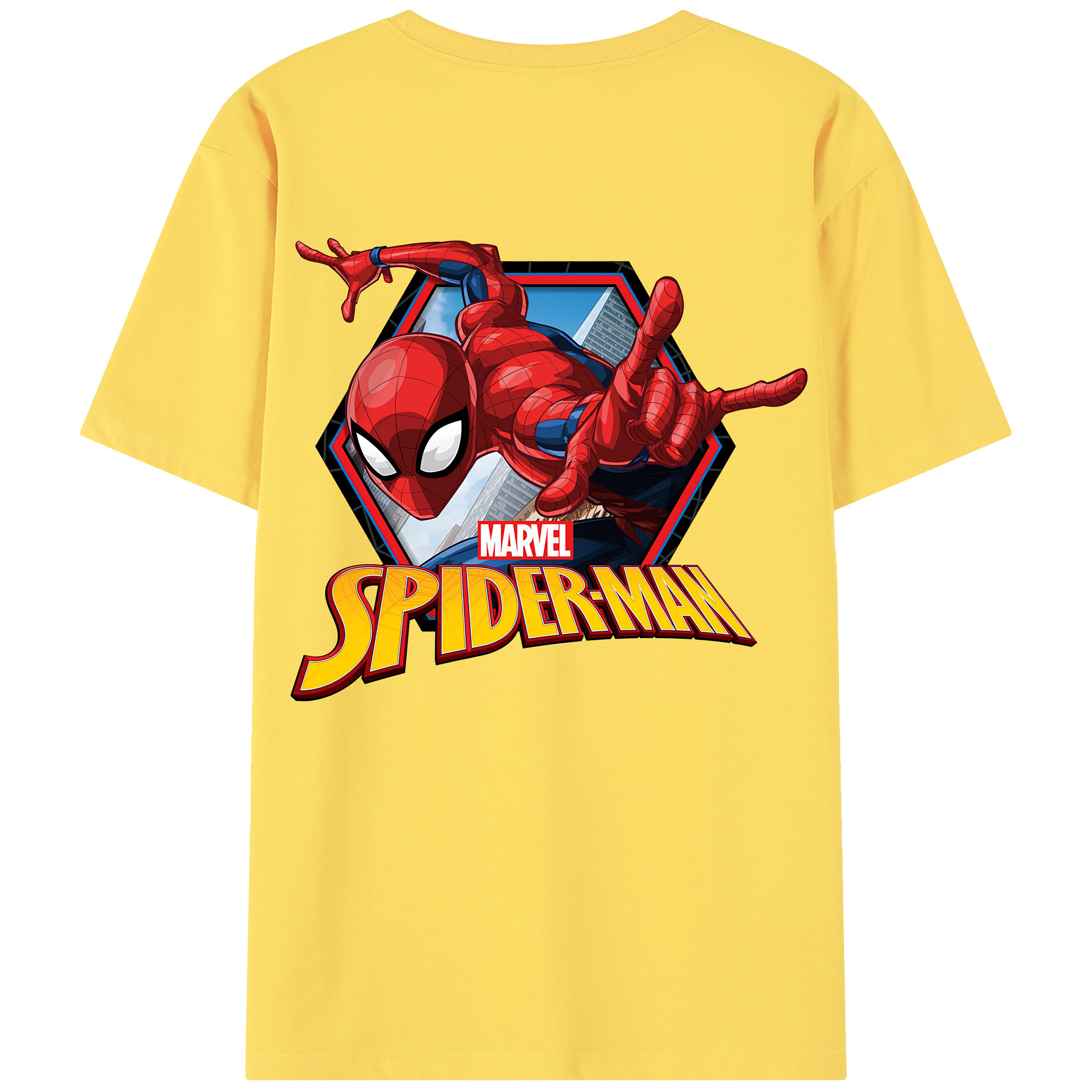 （画像用） Spider Man スパイダーマン 綿100％半袖Tシャツ（背面プリント）