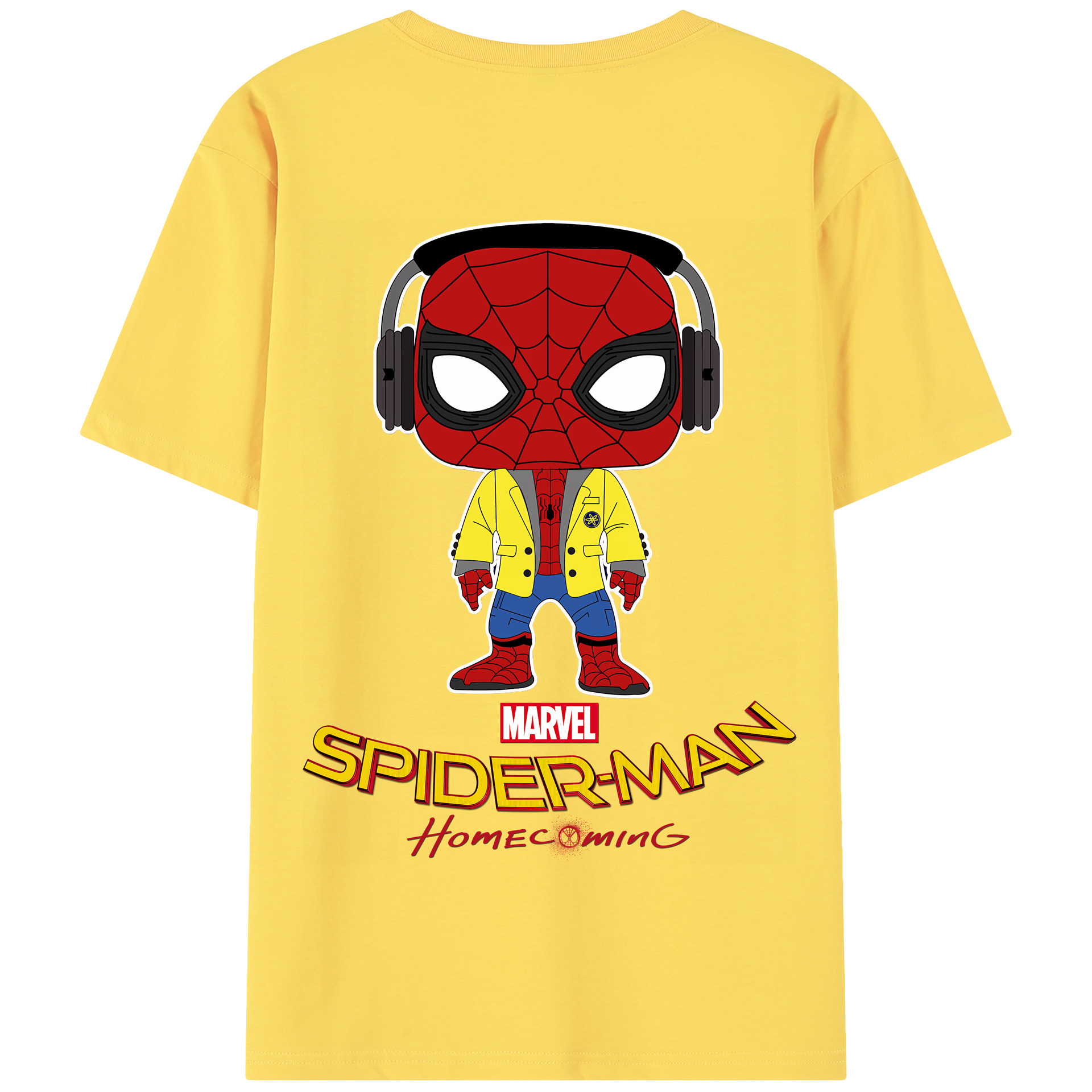 （画像用） Spider Man スパイダーマン 綿100％半袖Tシャツ（背面プリント）