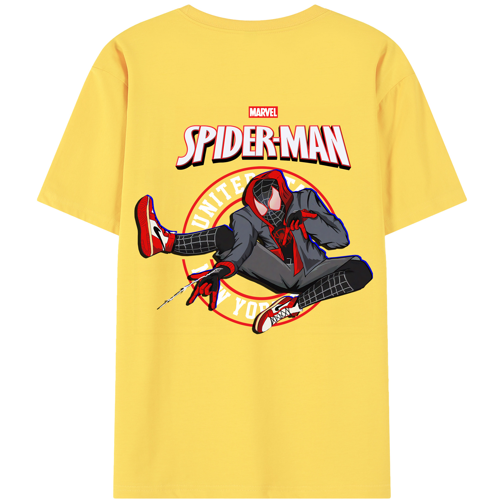 （画像用） Spider Man スパイダーマン 綿100％半袖Tシャツ（背面プリント）