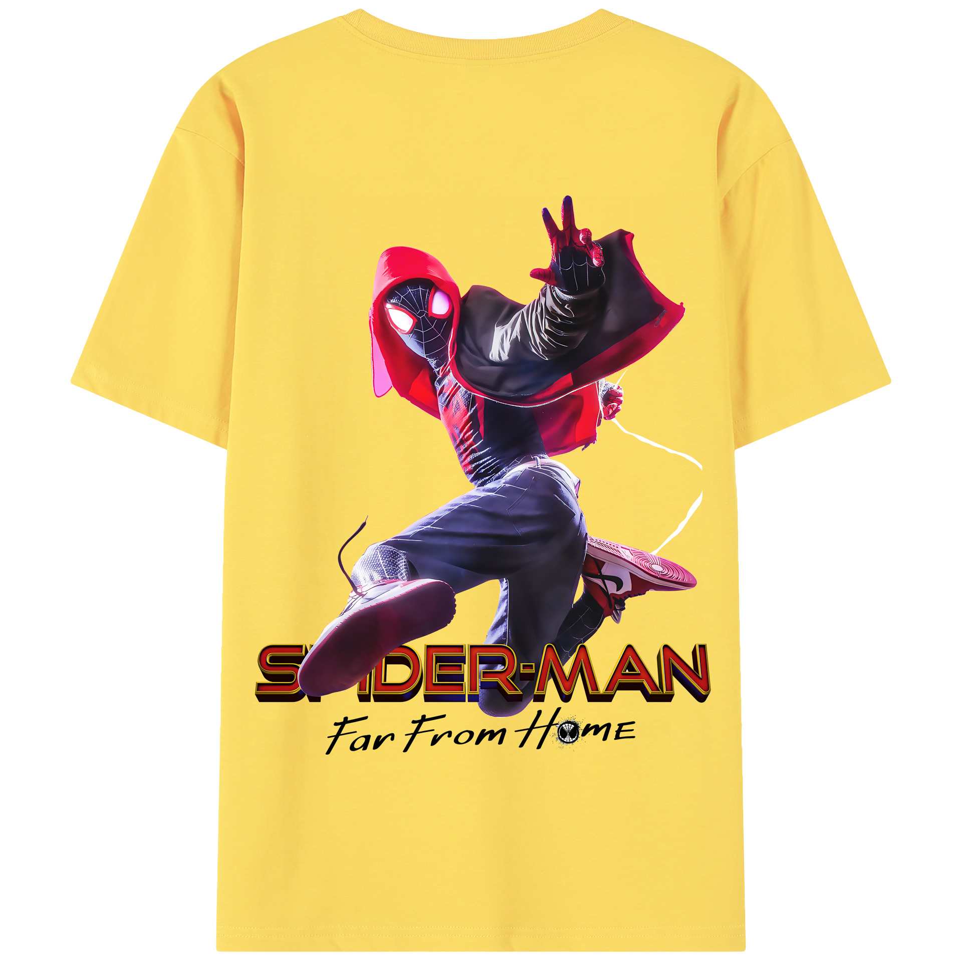 （画像用） Spider Man スパイダーマン 綿100％半袖Tシャツ（背面プリント）