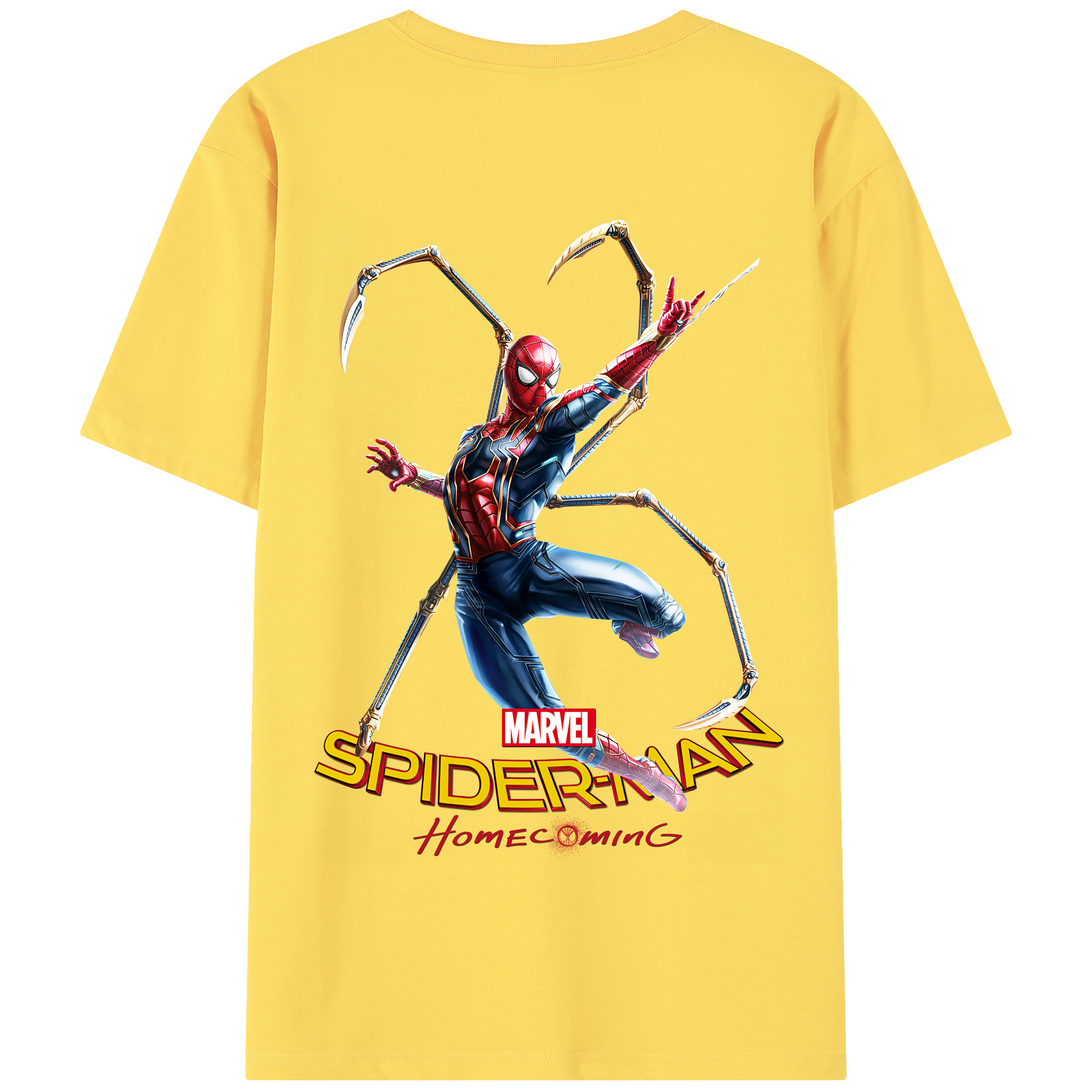 （画像用） Spider Man スパイダーマン 綿100％半袖Tシャツ（背面プリント）