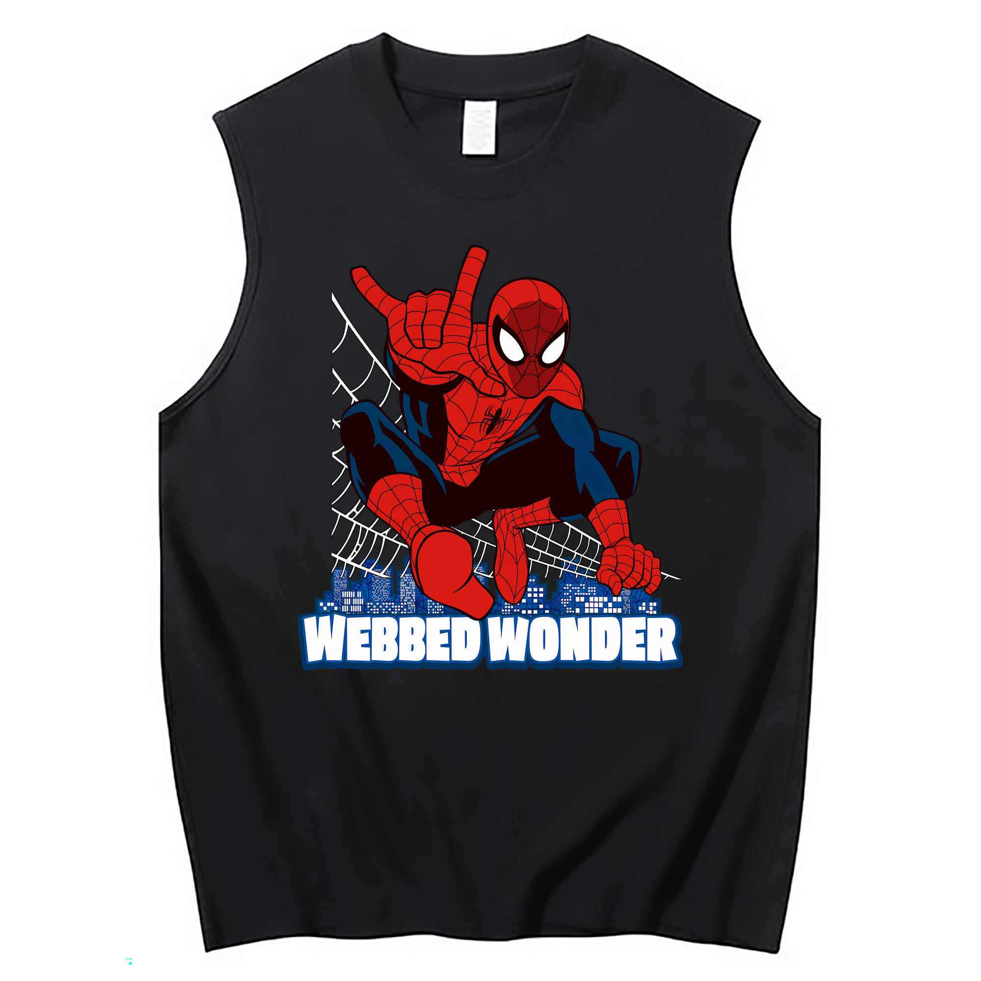 （画像用） Spider Man スパイダーマン コットン100％タンクトップ（フロントプリント）