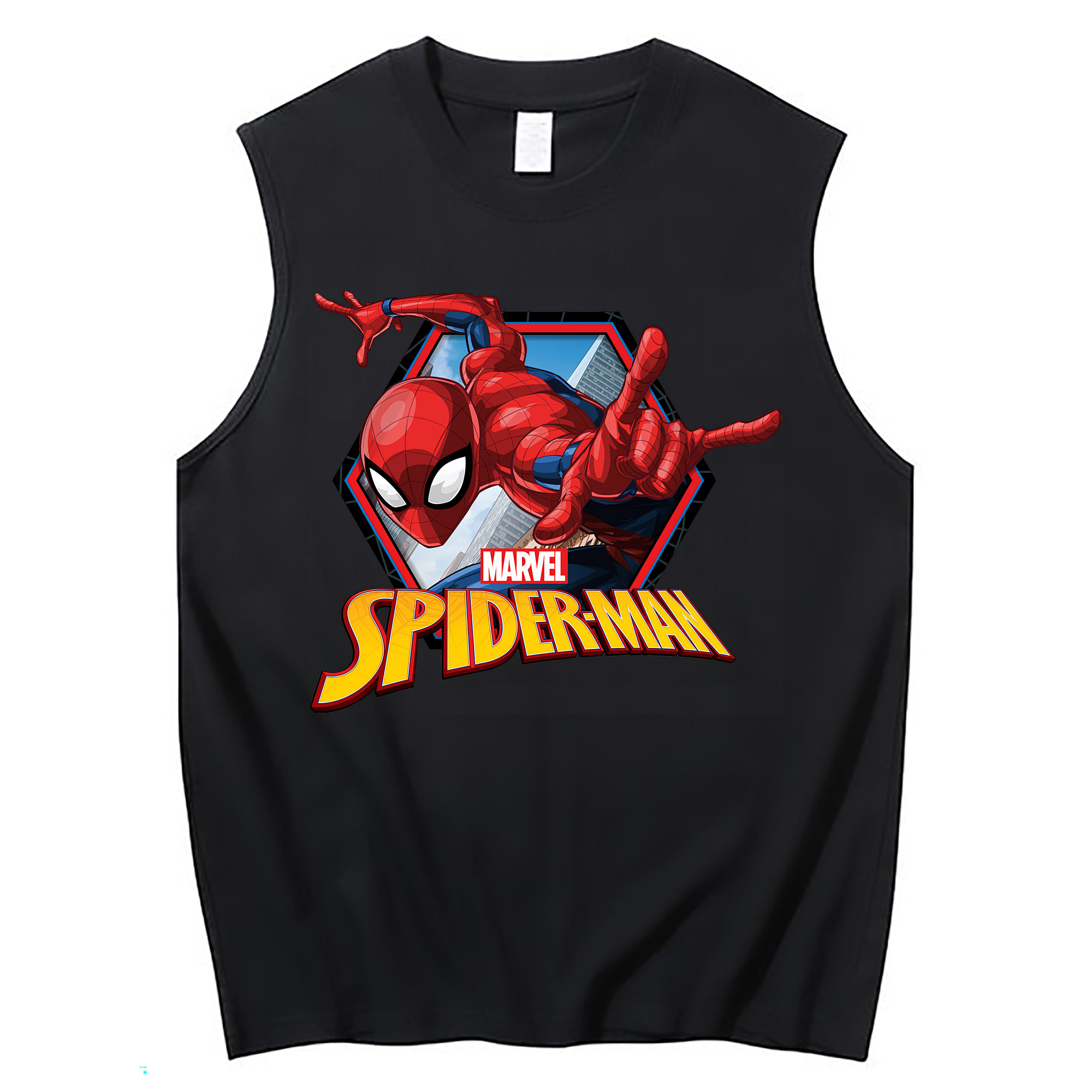 （画像用） Spider Man スパイダーマン コットン100％タンクトップ（フロントプリント）