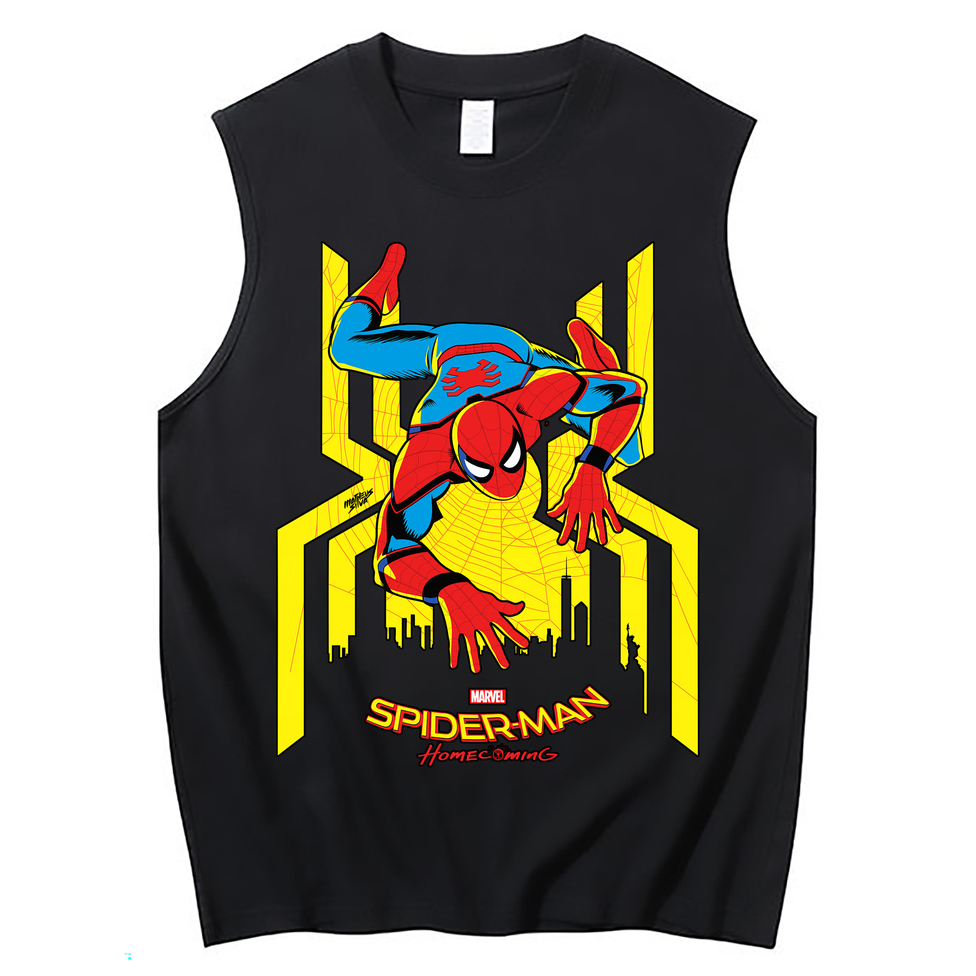 （画像用） Spider Man スパイダーマン コットン100％タンクトップ（フロントプリント）