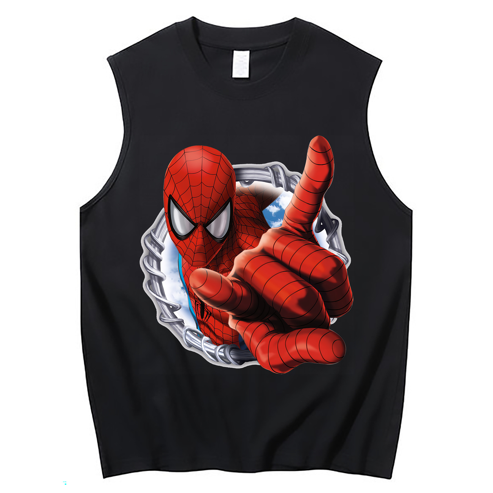 （画像用） Spider Man スパイダーマン コットン100％タンクトップ（フロントプリント）