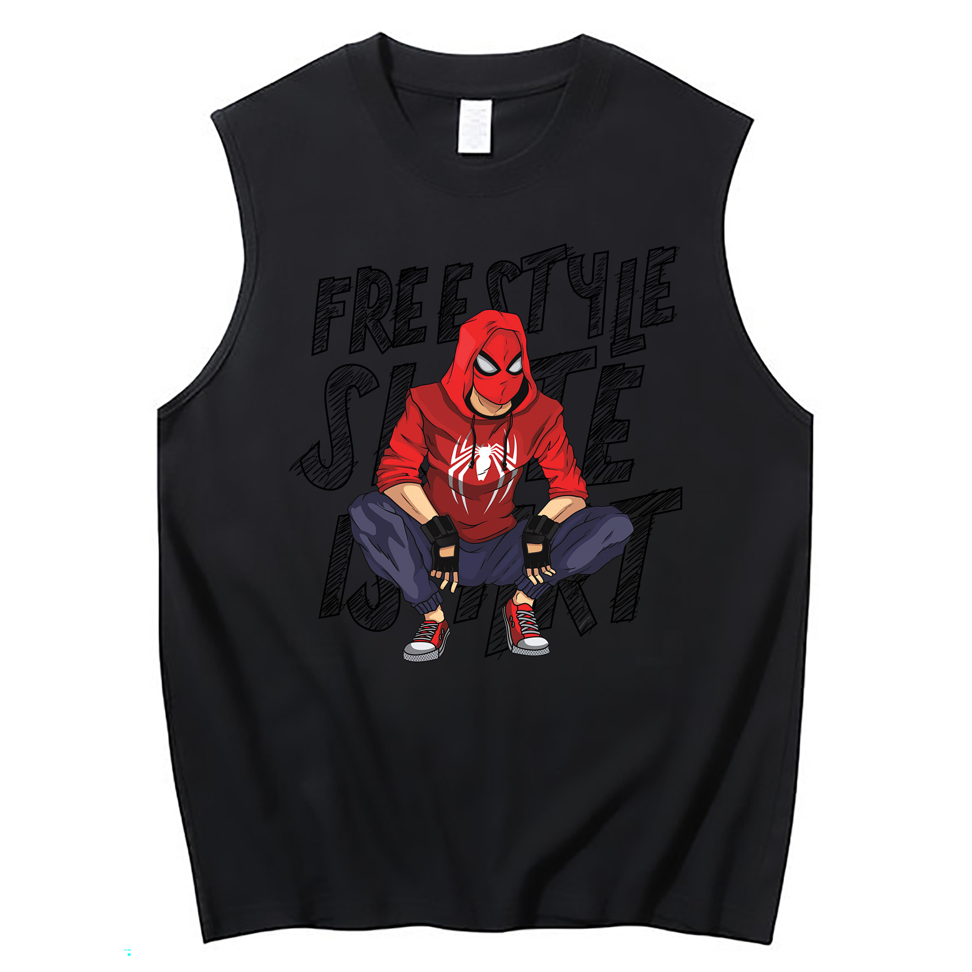 （画像用） Spider Man スパイダーマン コットン100％タンクトップ（フロントプリント）