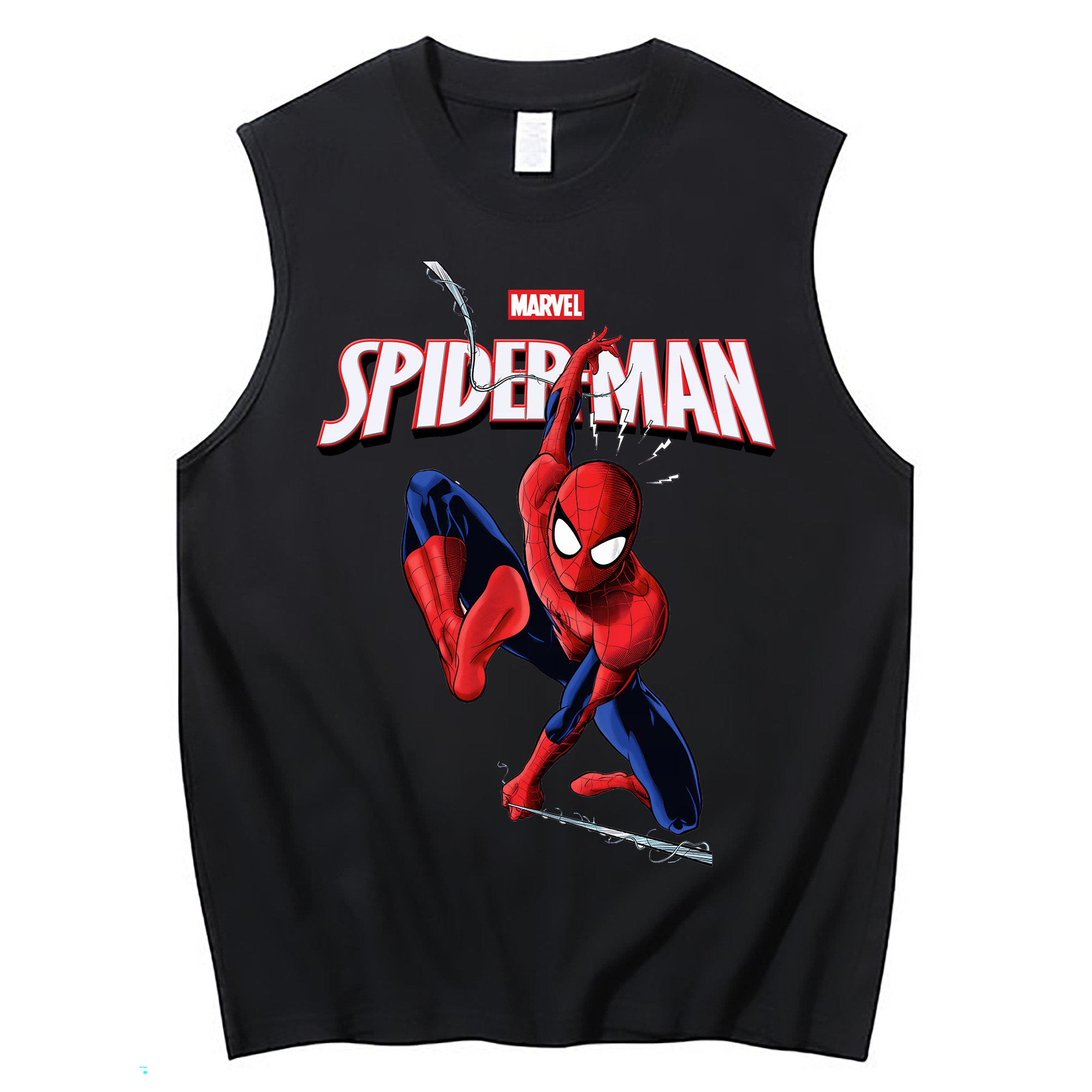 （画像用） Spider Man スパイダーマン コットン100％タンクトップ（フロントプリント）