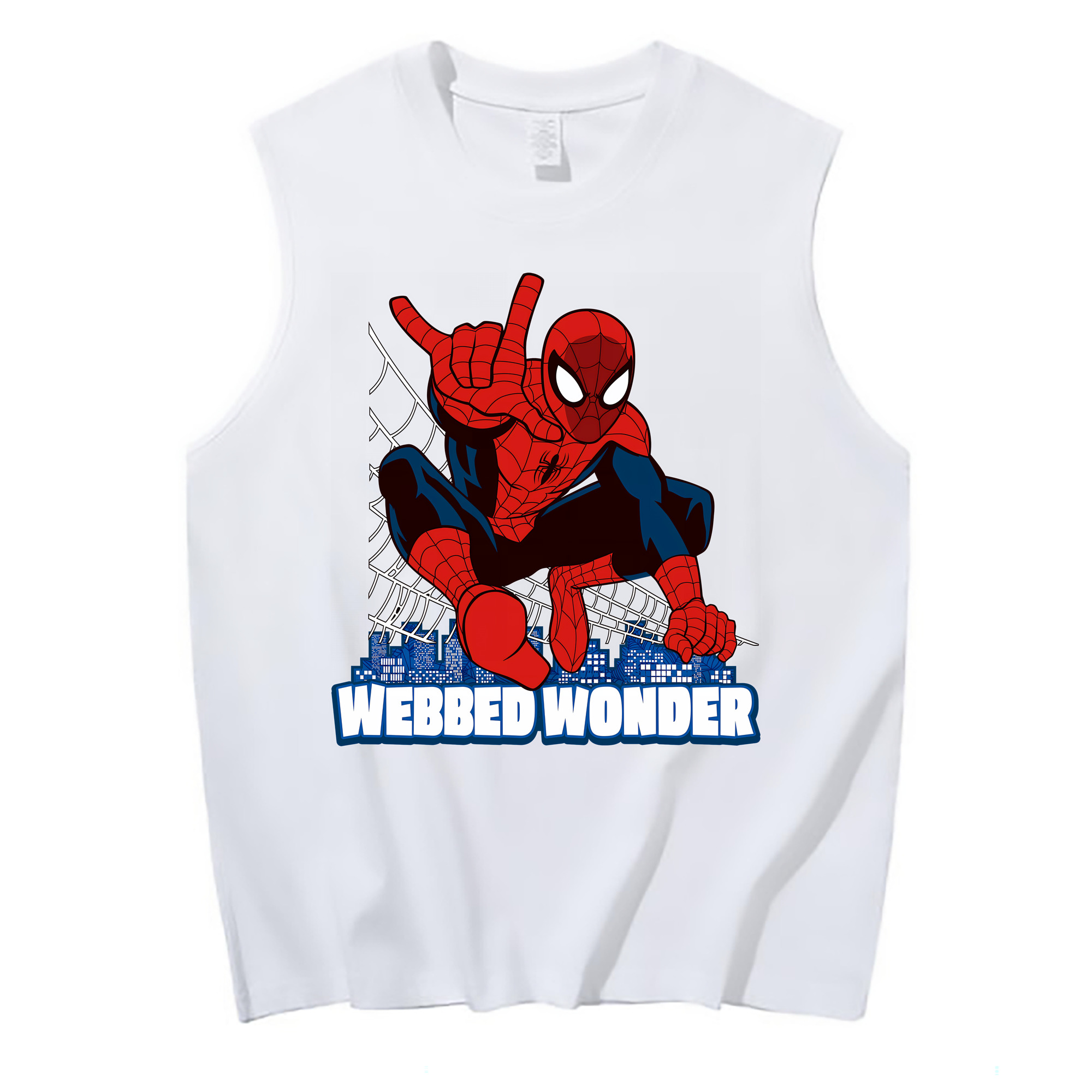 （画像用） Spider Man スパイダーマン コットン100％タンクトップ（フロントプリント）