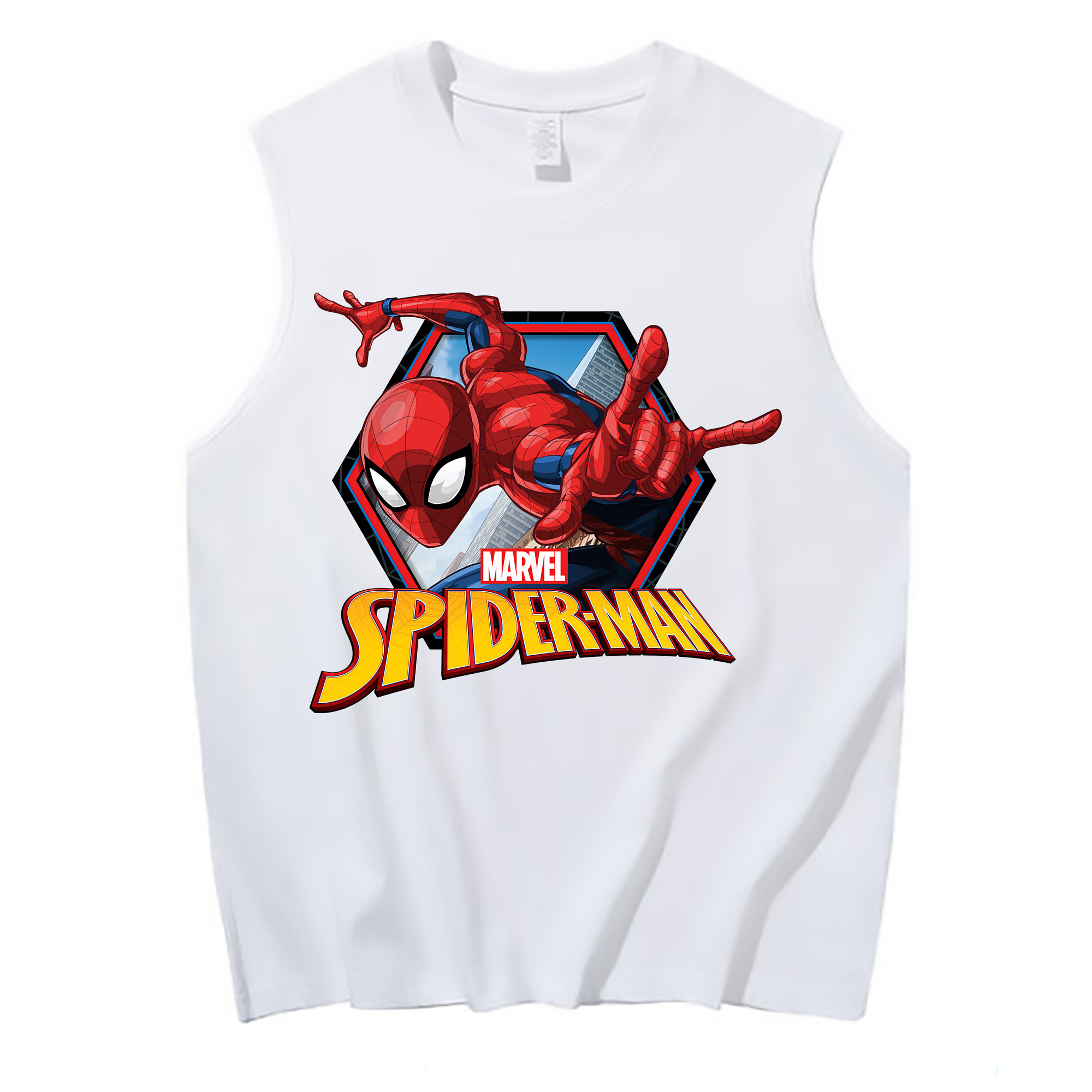 （画像用） Spider Man スパイダーマン コットン100％タンクトップ（フロントプリント）