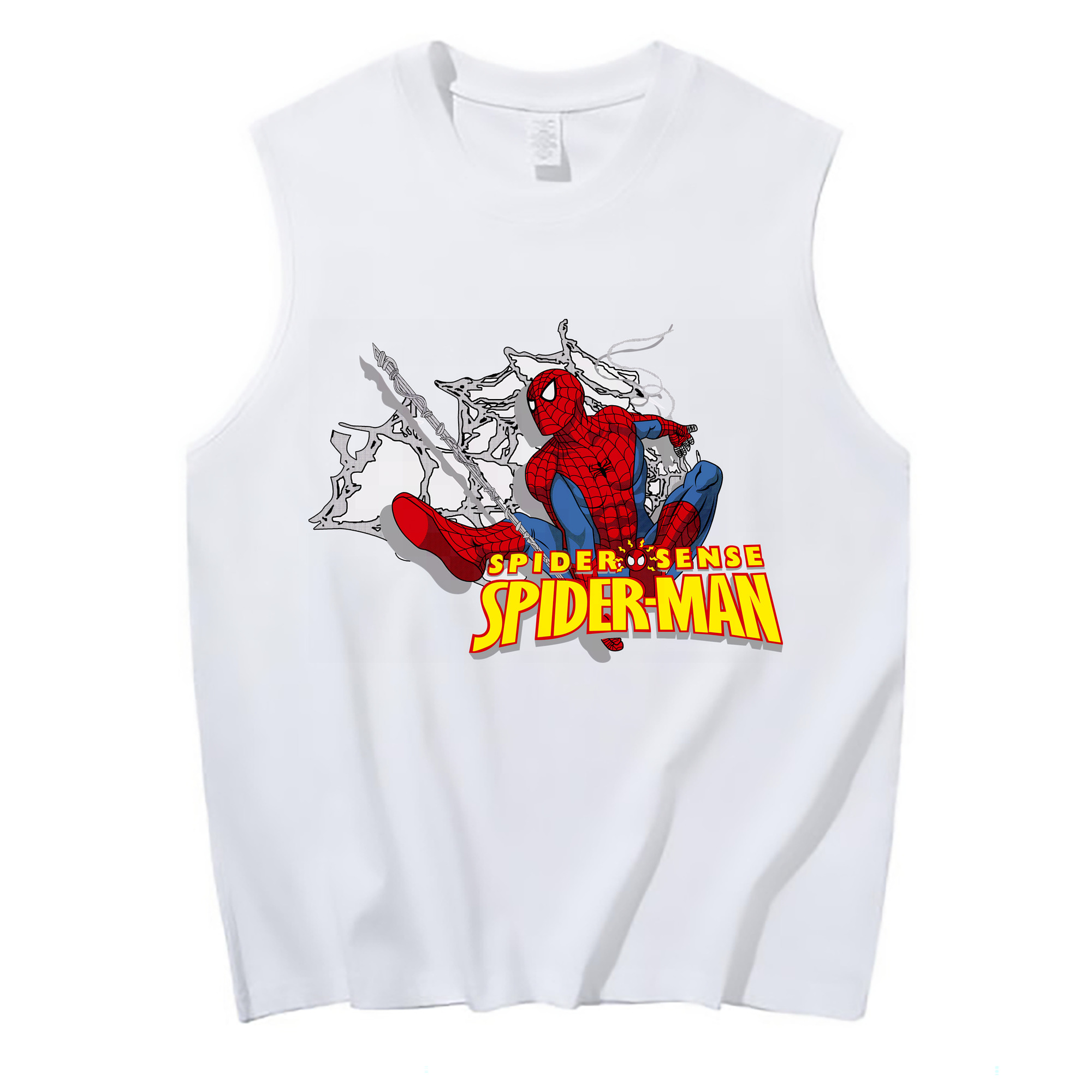 （画像用） Spider Man スパイダーマン コットン100％タンクトップ（フロントプリント）