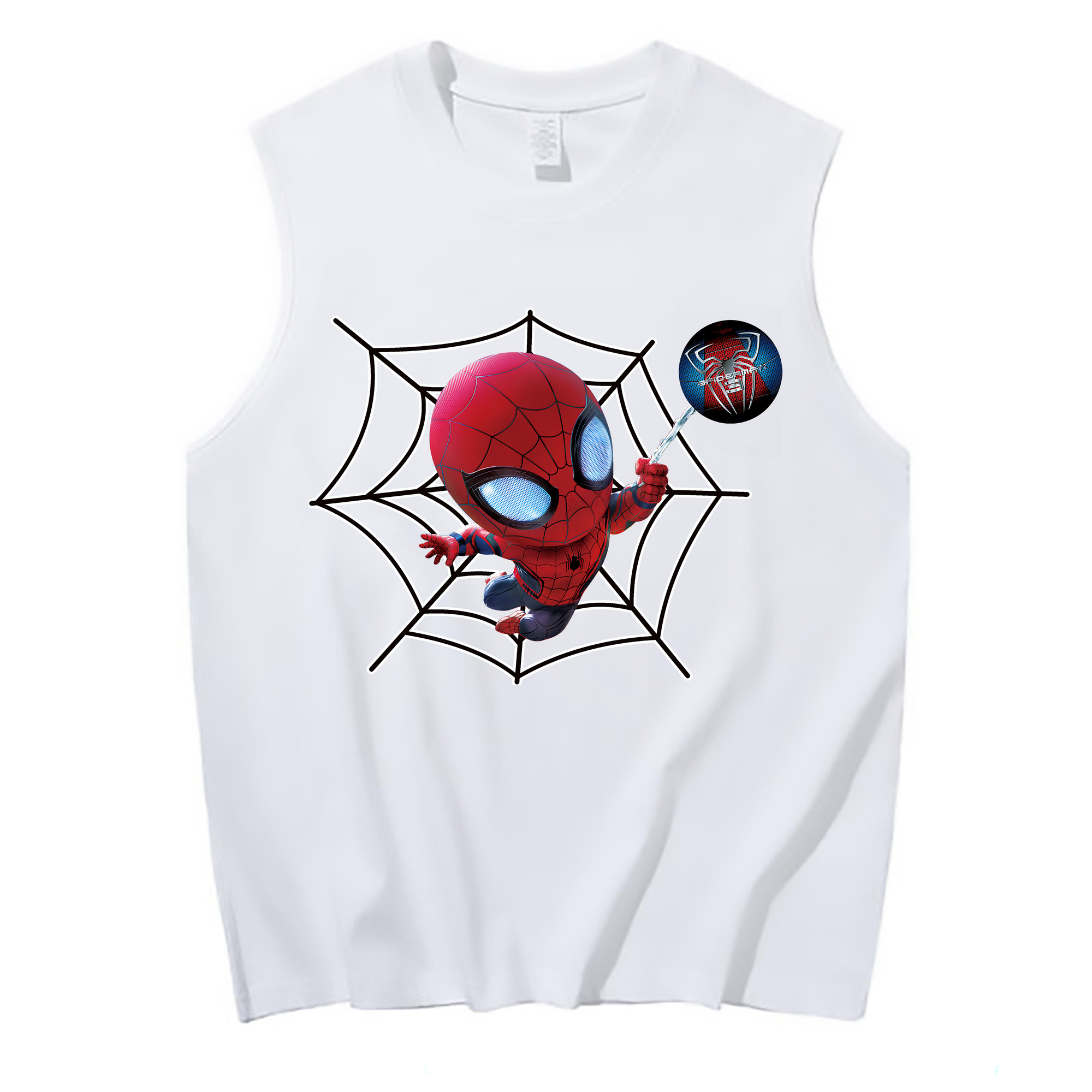 （画像用） Spider Man スパイダーマン コットン100％タンクトップ（フロントプリント）