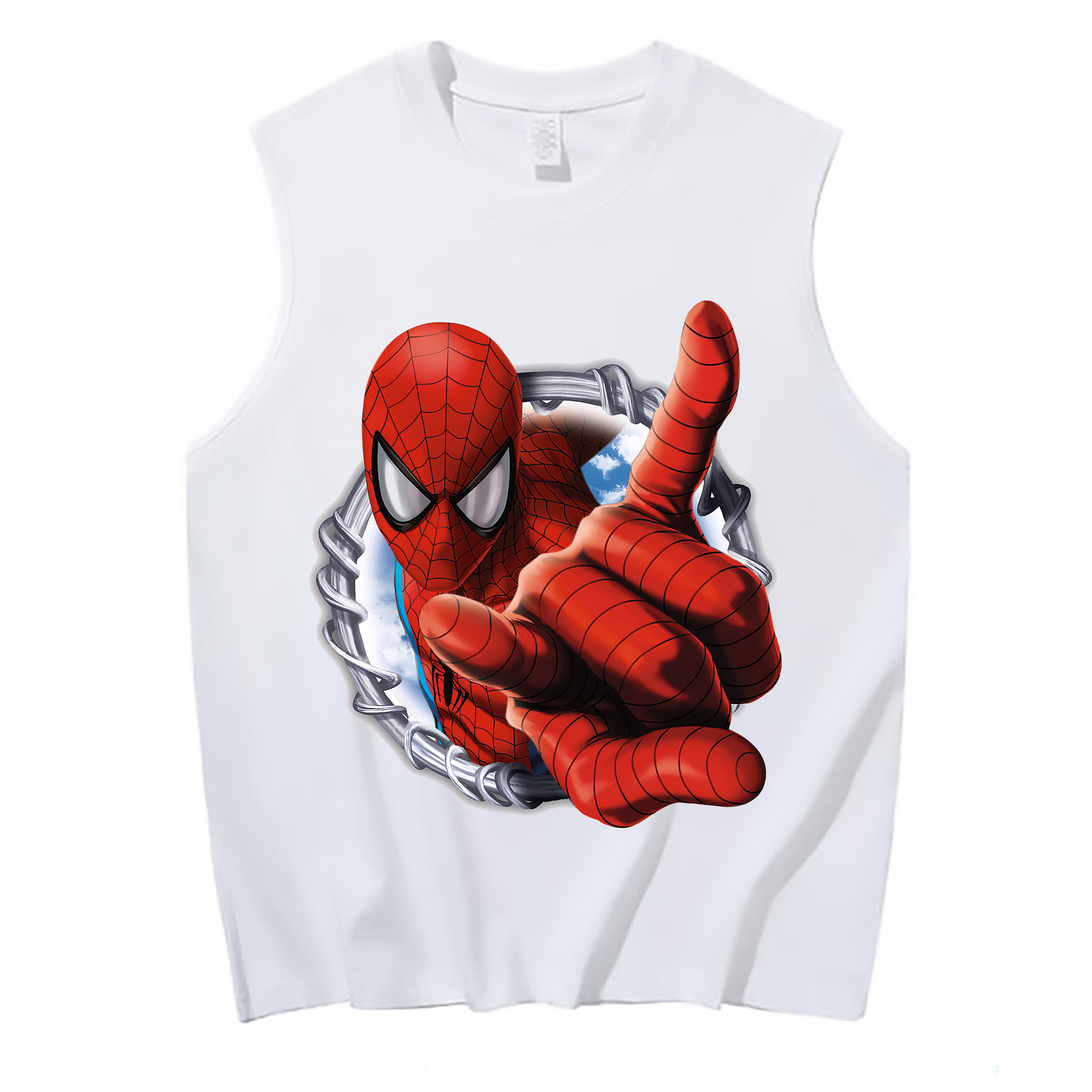 （画像用） Spider Man スパイダーマン コットン100％タンクトップ（フロントプリント）