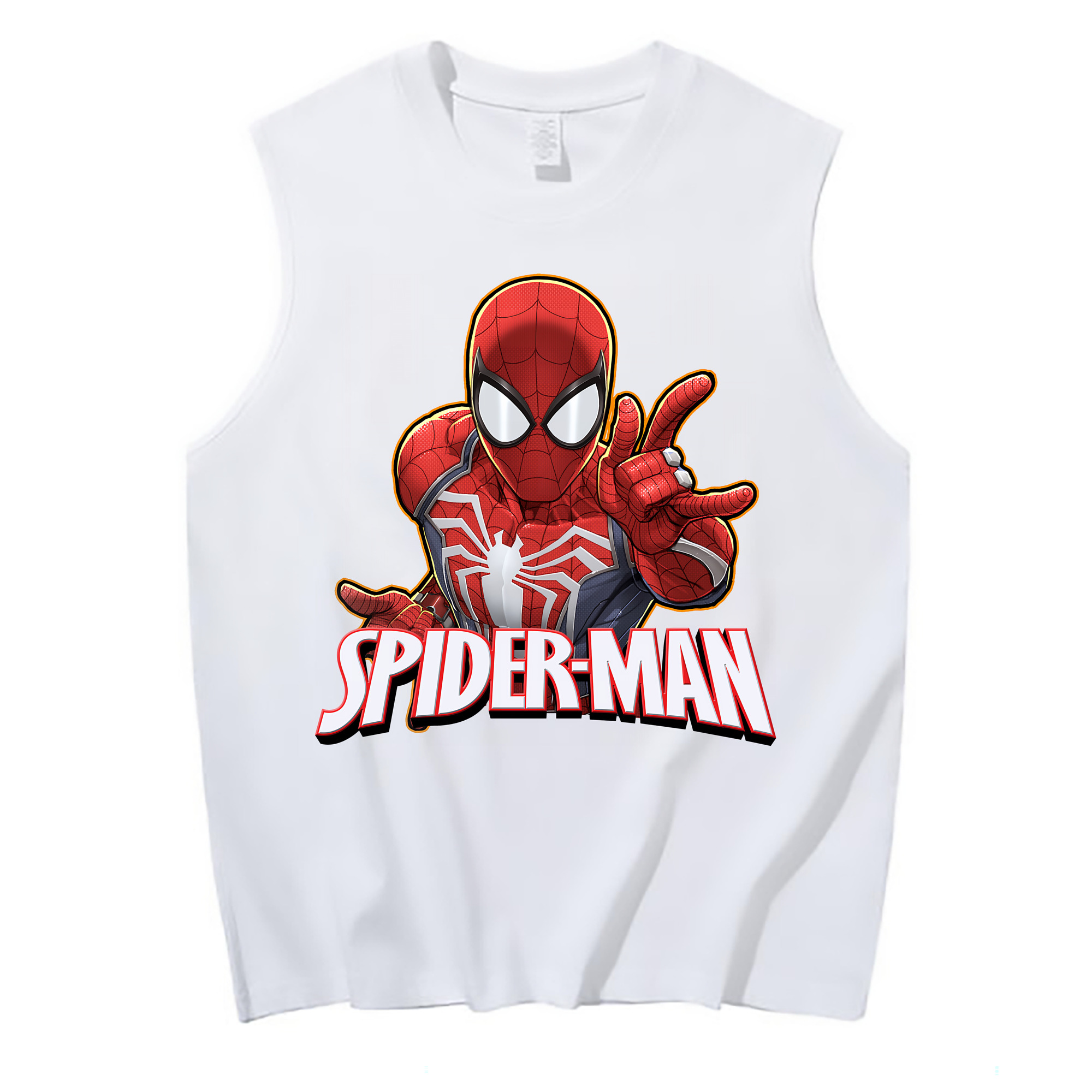 （画像用） Spider Man スパイダーマン コットン100％タンクトップ（フロントプリント）