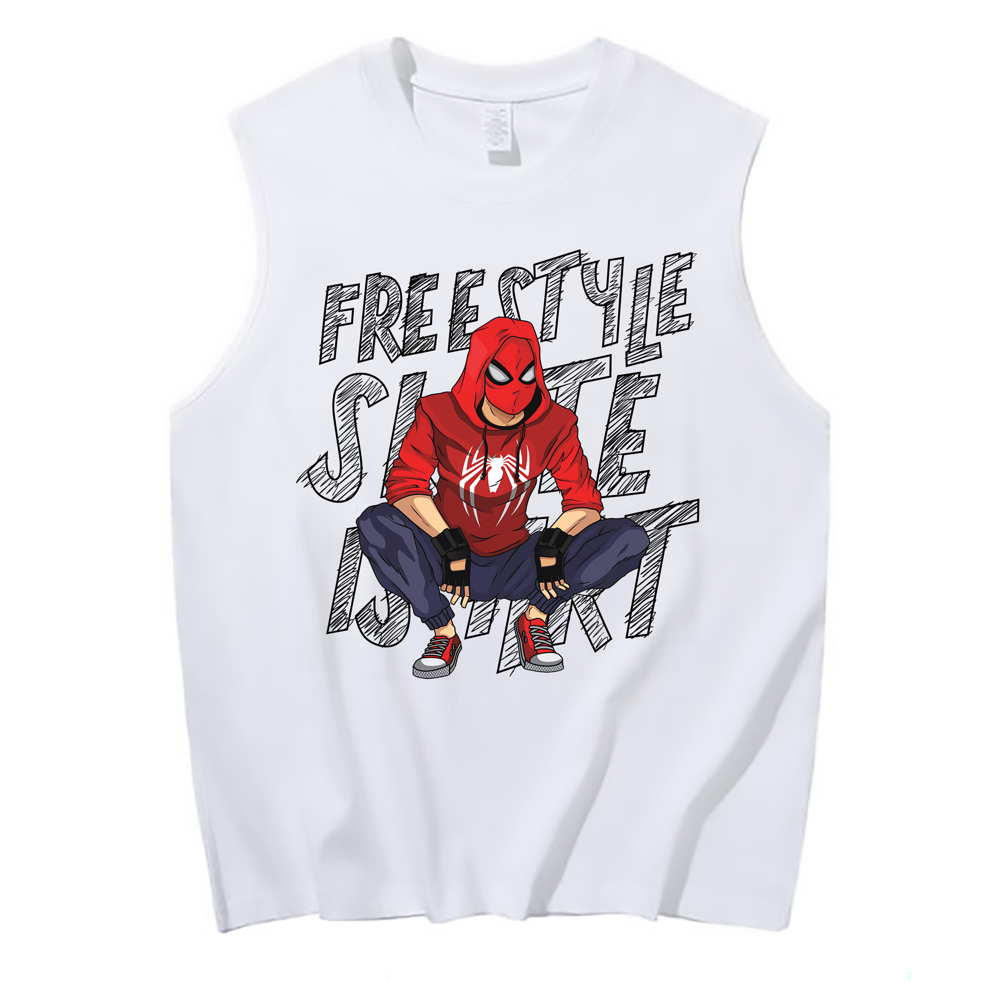 （画像用） Spider Man スパイダーマン コットン100％タンクトップ（フロントプリント）