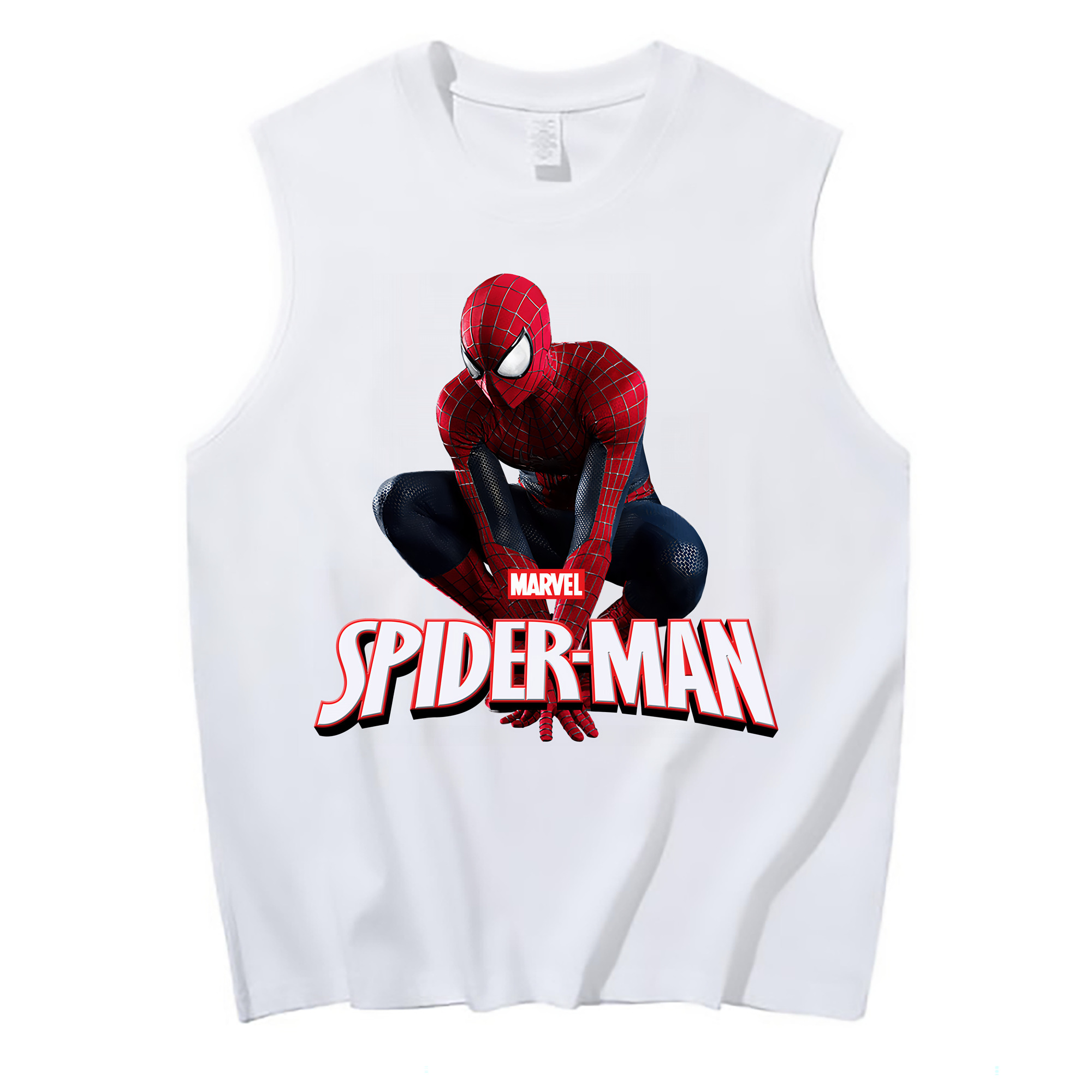（画像用） Spider Man スパイダーマン コットン100％タンクトップ（フロントプリント）