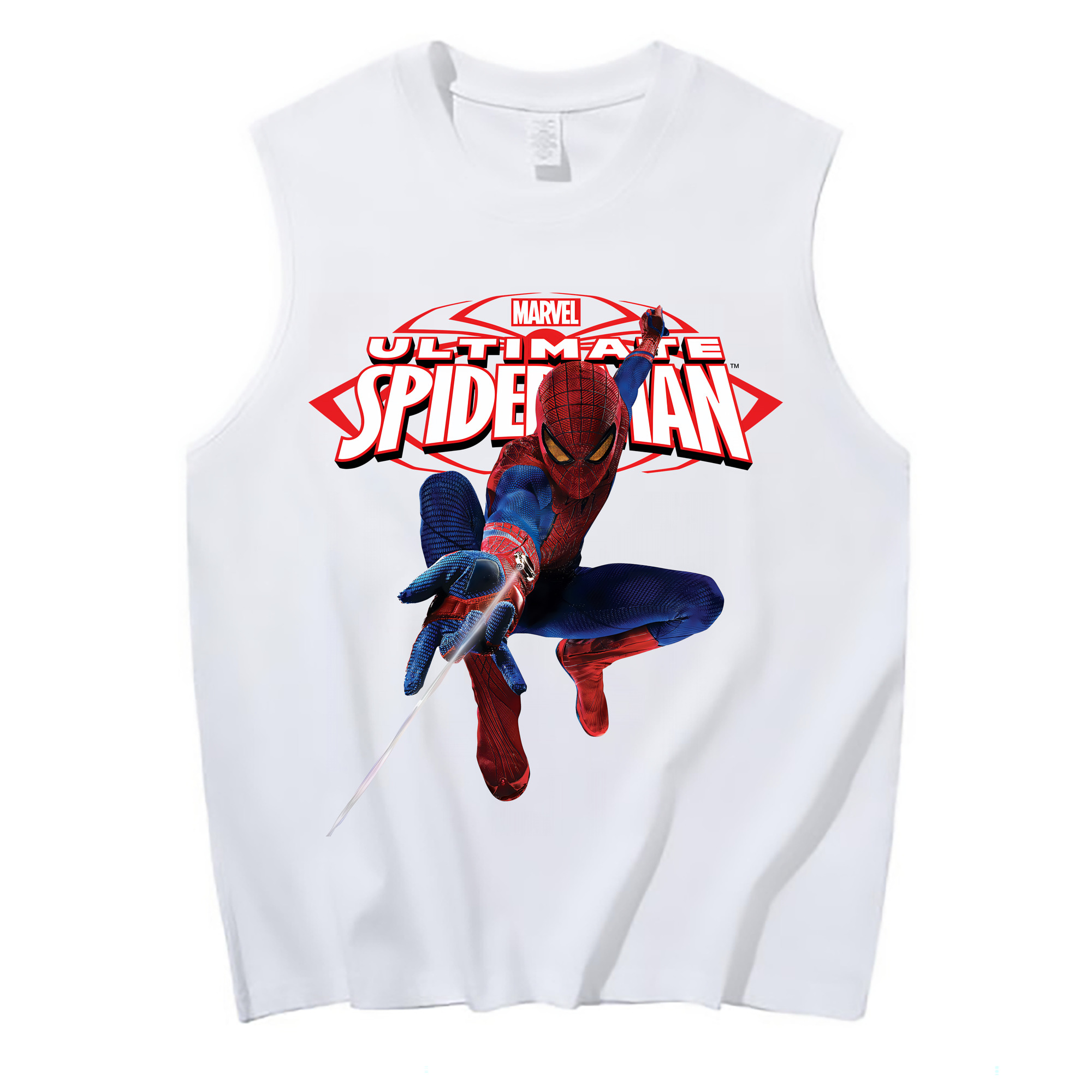 （画像用） Spider Man スパイダーマン コットン100％タンクトップ（フロントプリント）