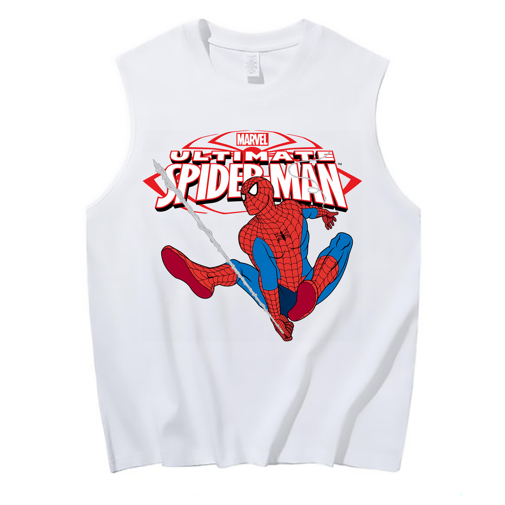 （画像用） Spider Man スパイダーマン コットン100％タンクトップ（フロントプリント）