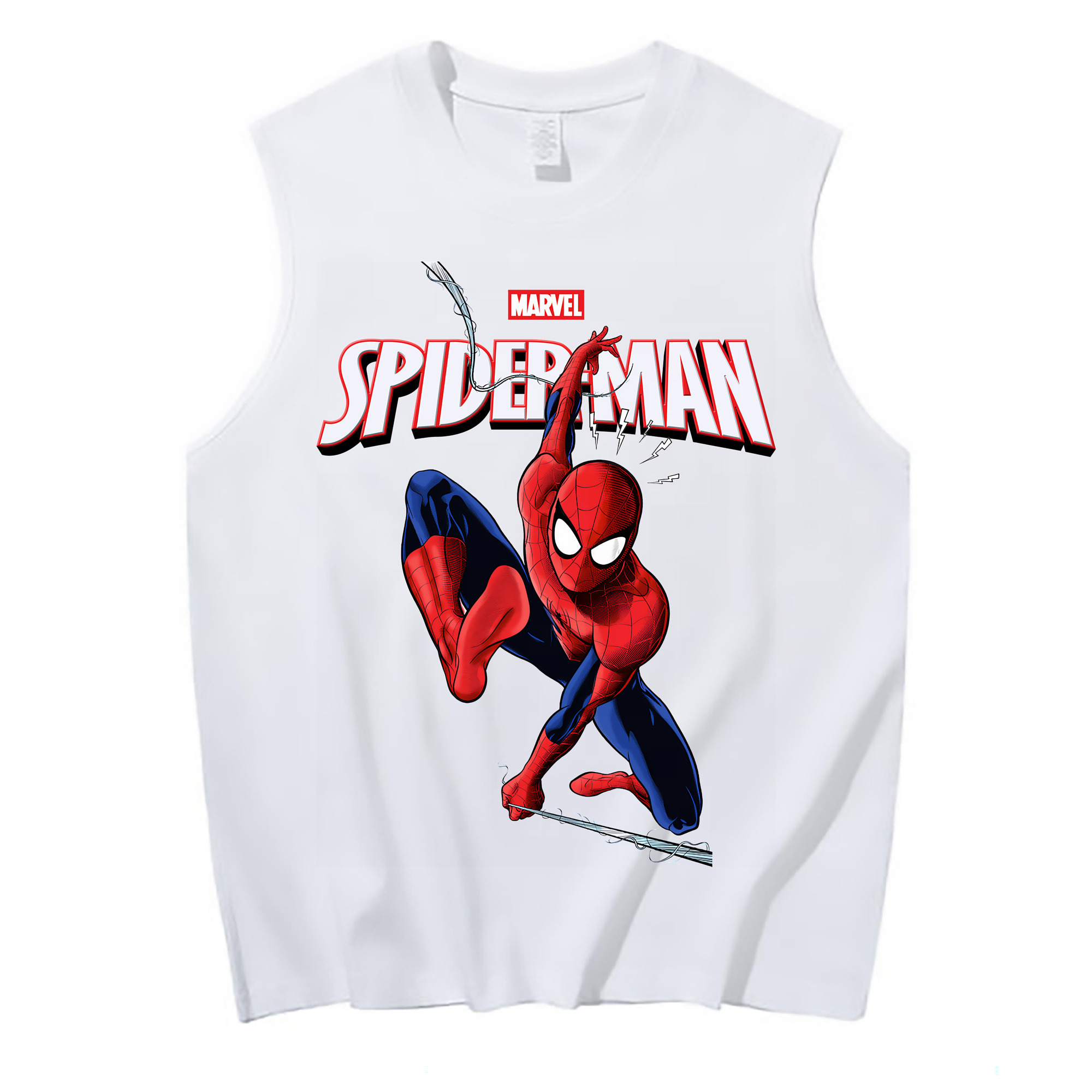 （画像用） Spider Man スパイダーマン コットン100％タンクトップ（フロントプリント）