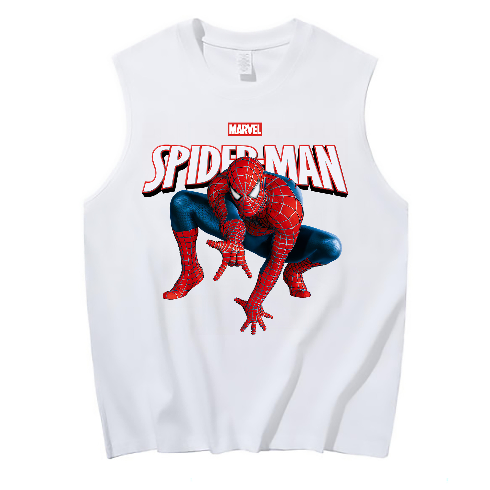 （画像用） Spider Man スパイダーマン コットン100％タンクトップ（フロントプリント）