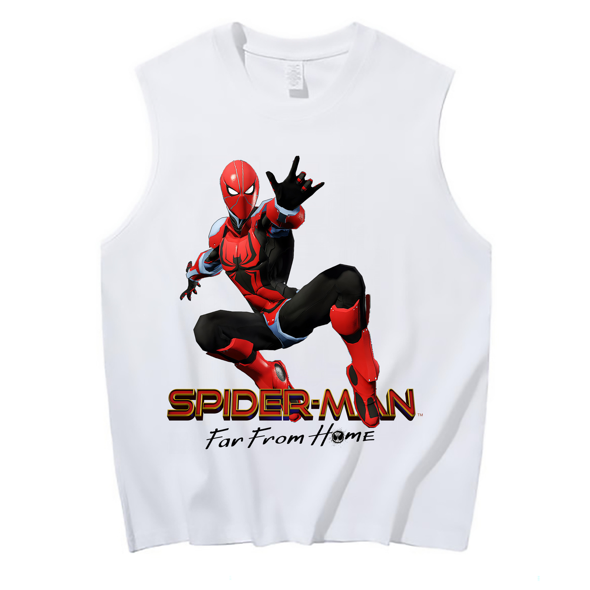 （画像用） Spider Man スパイダーマン コットン100％タンクトップ（フロントプリント）