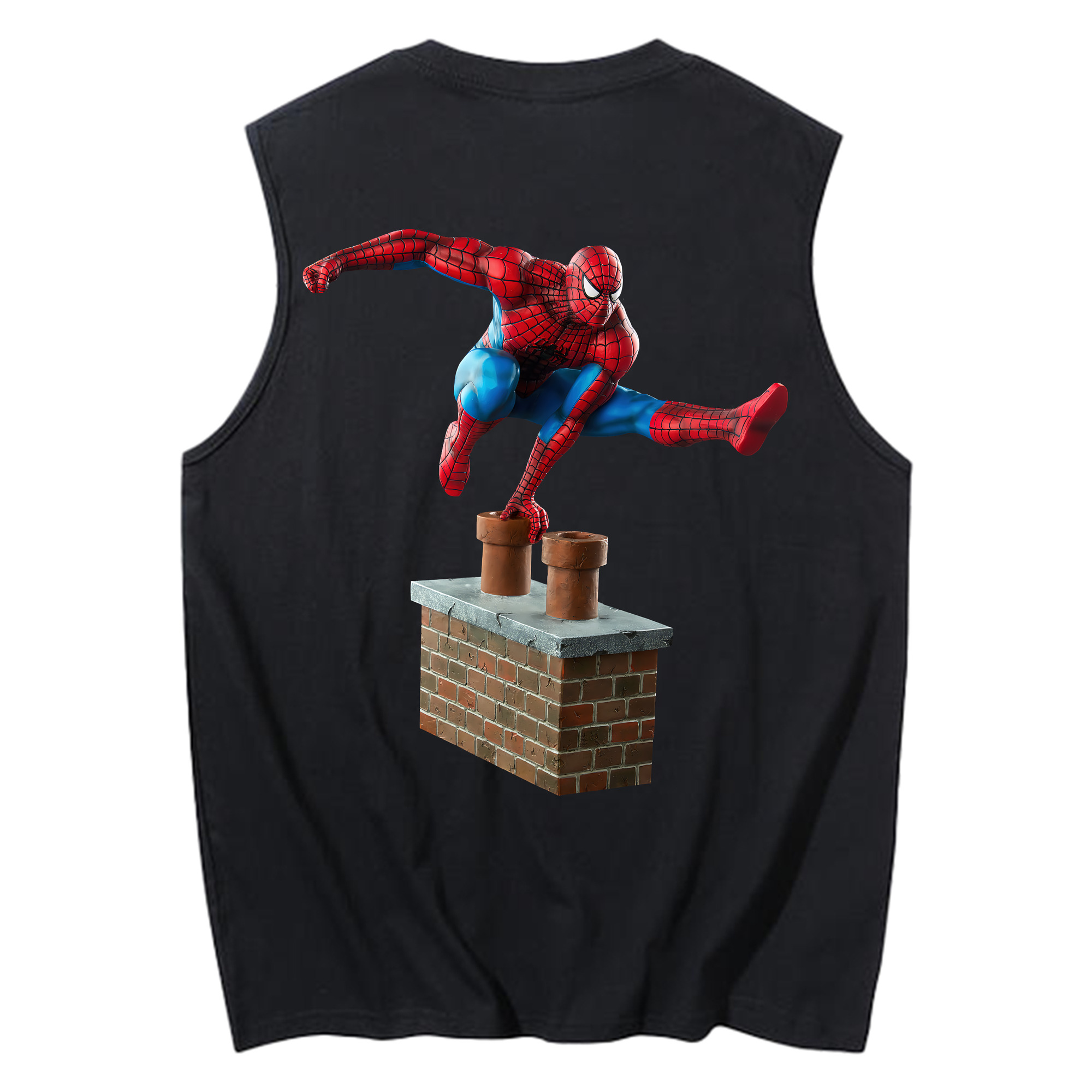 （画像用） Spider Man スパイダーマン コットン100％タンクトップ（背面プリント）