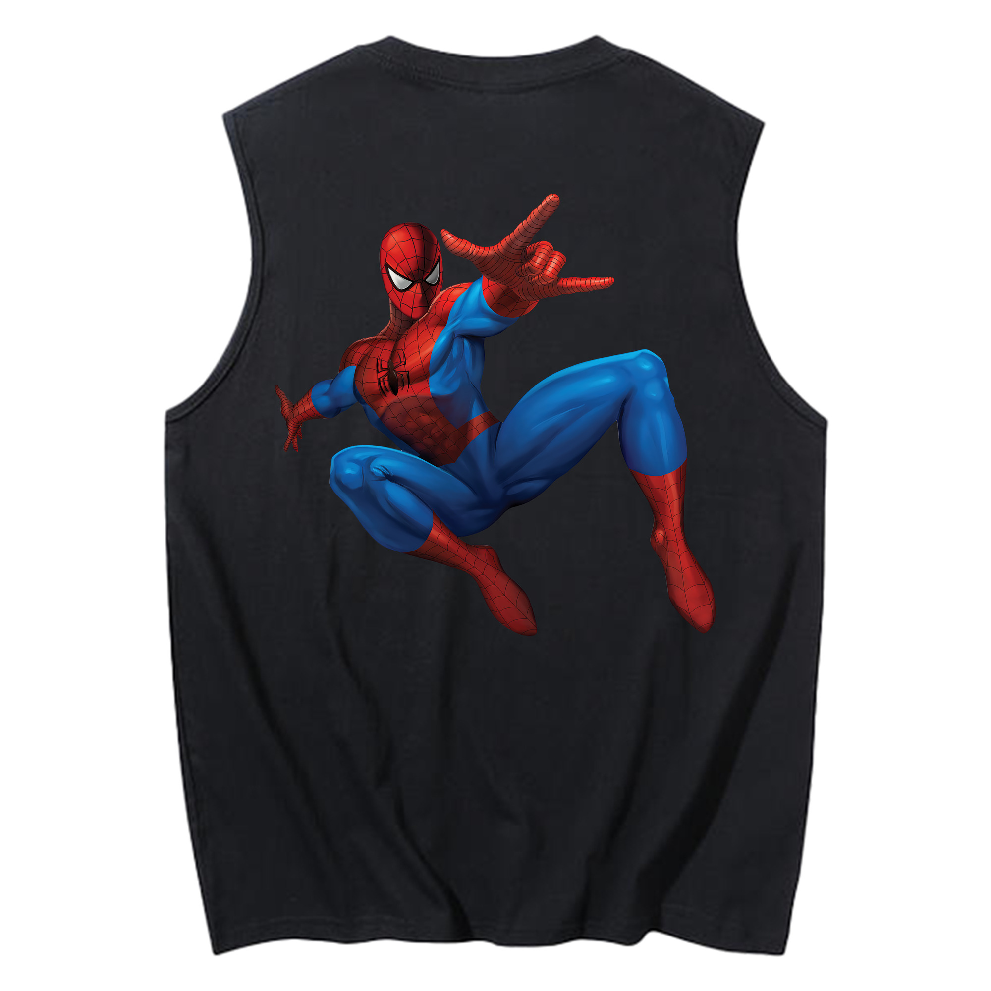 （画像用） Spider Man スパイダーマン コットン100％タンクトップ（背面プリント）