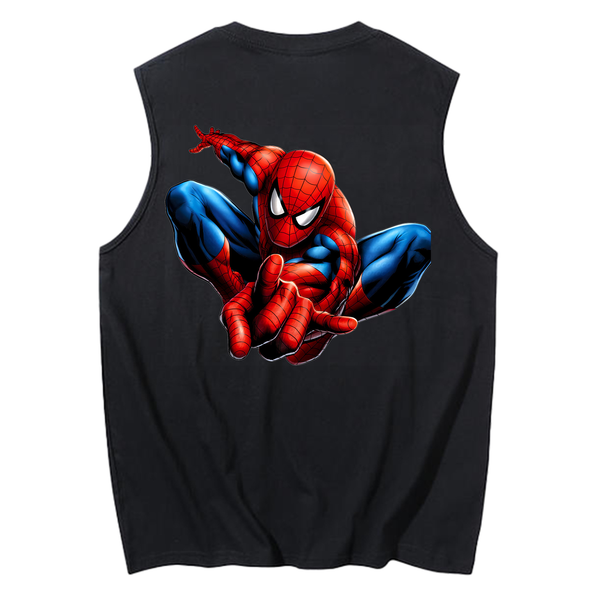（画像用） Spider Man スパイダーマン コットン100％タンクトップ（背面プリント）