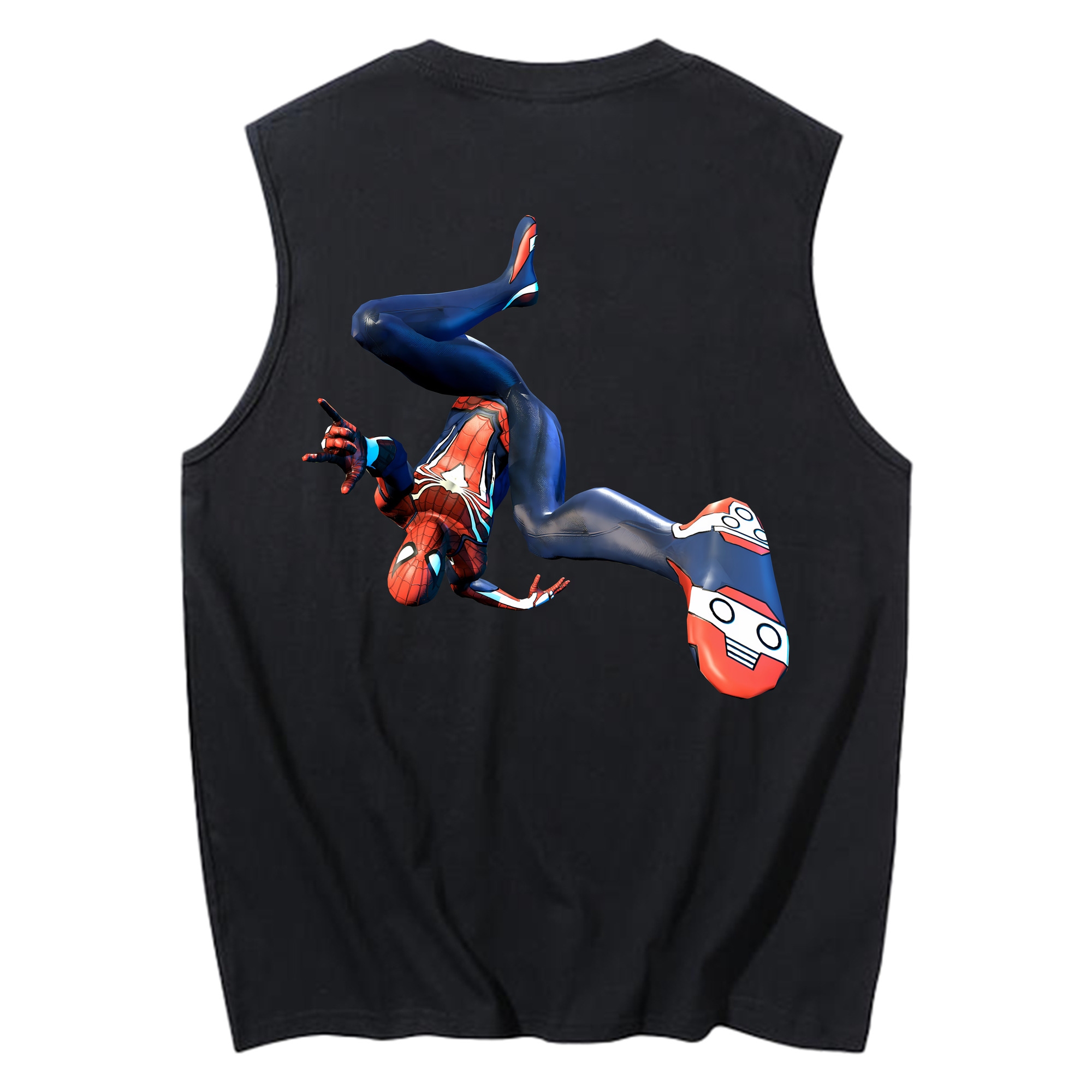 （画像用） Spider Man スパイダーマン コットン100％タンクトップ（背面プリント）