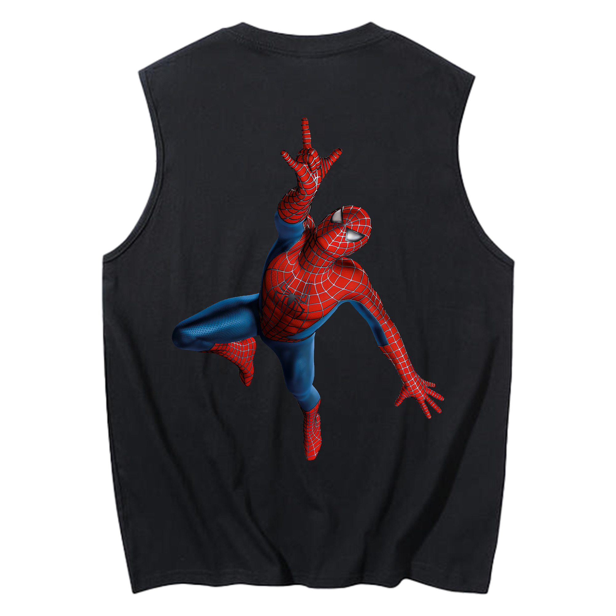 （画像用） Spider Man スパイダーマン コットン100％タンクトップ（背面プリント）