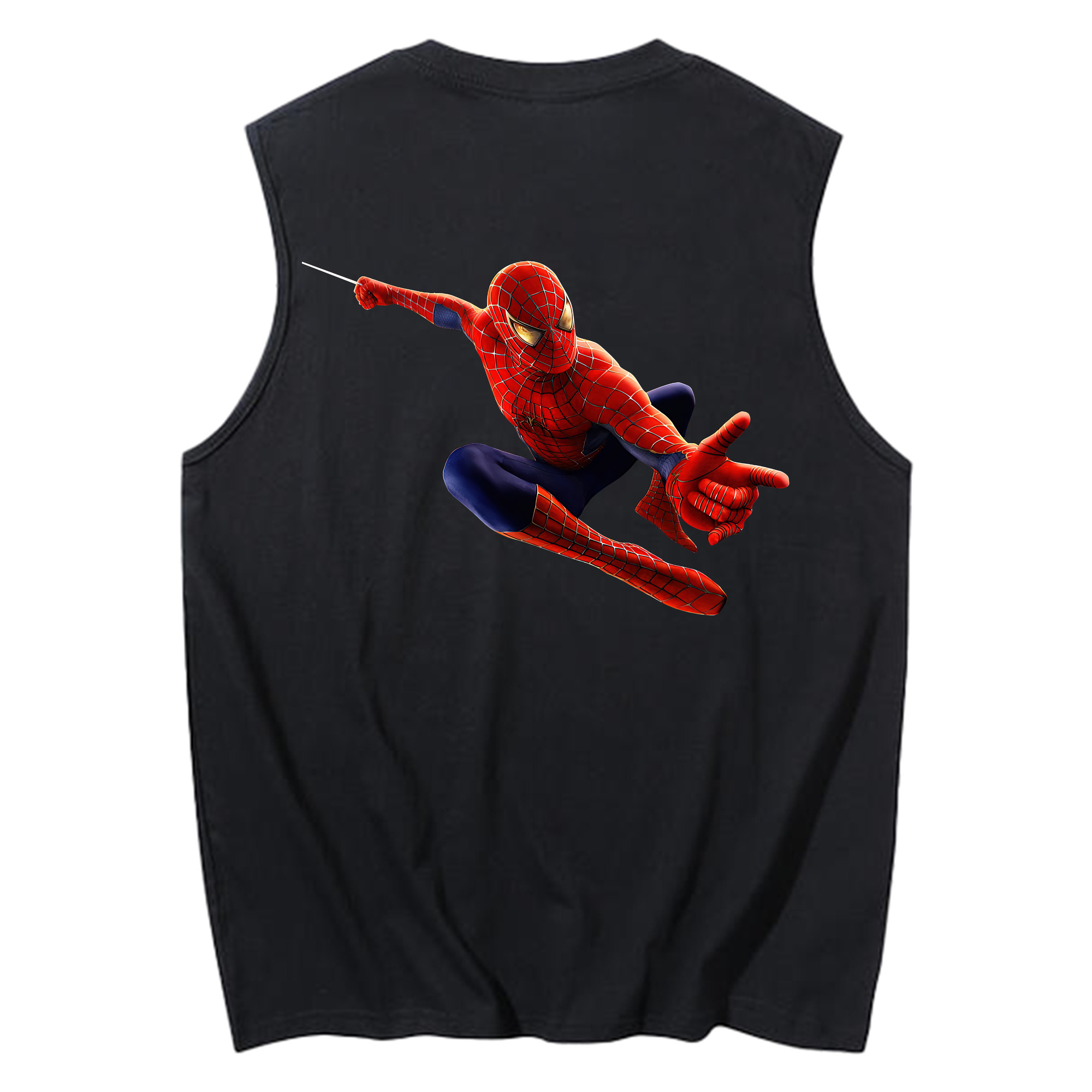 （画像用） Spider Man スパイダーマン コットン100％タンクトップ（背面プリント）