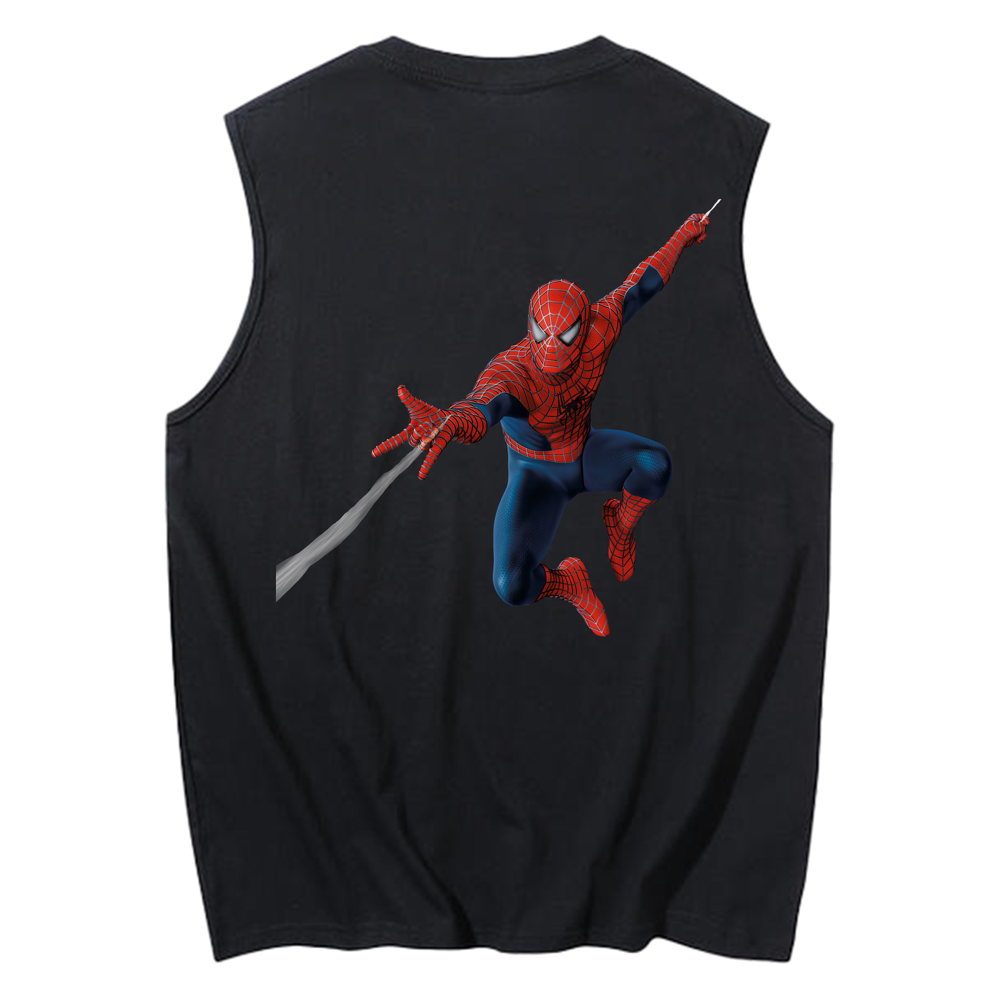 （画像用） Spider Man スパイダーマン コットン100％タンクトップ（背面プリント）