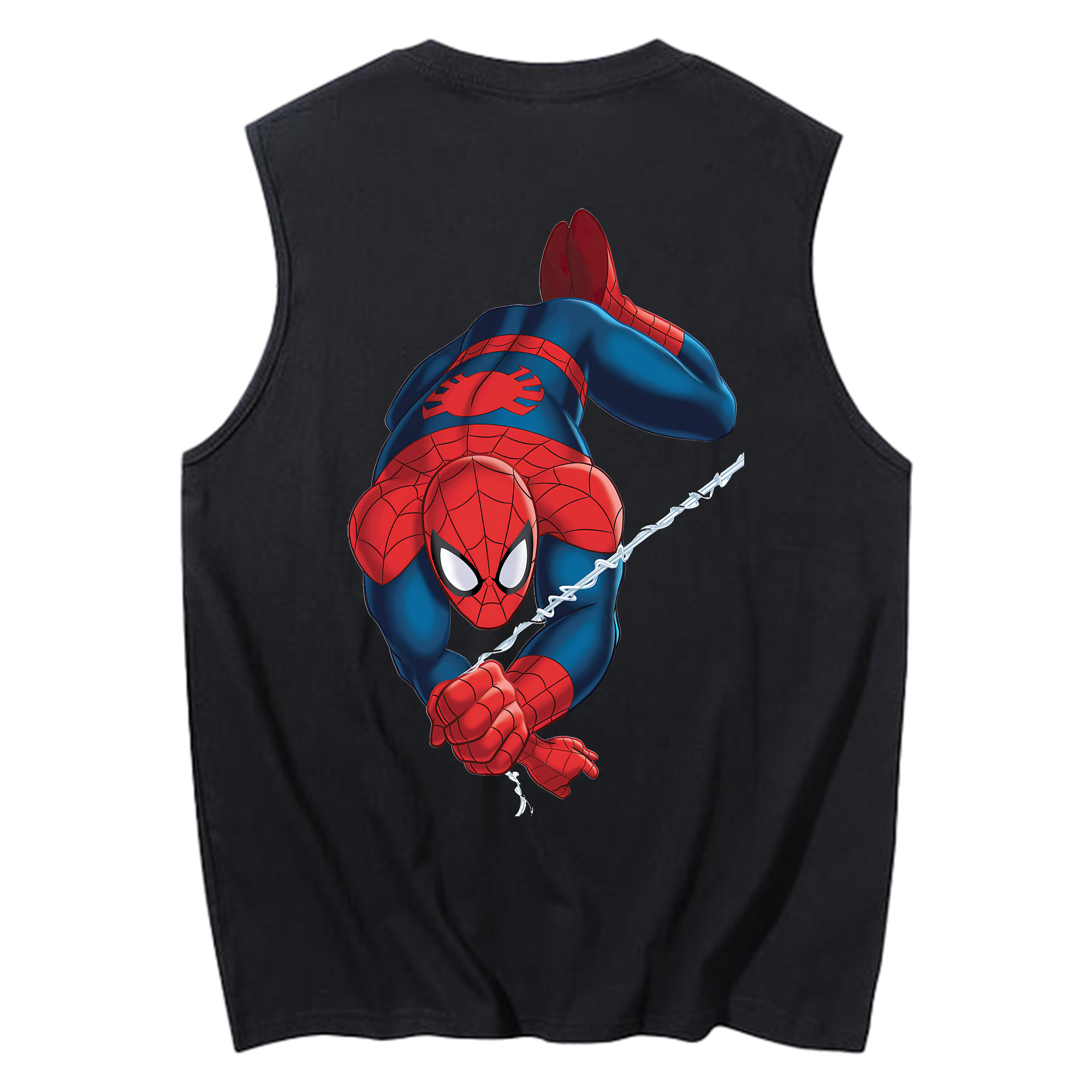 （画像用） Spider Man スパイダーマン コットン100％タンクトップ（背面プリント）