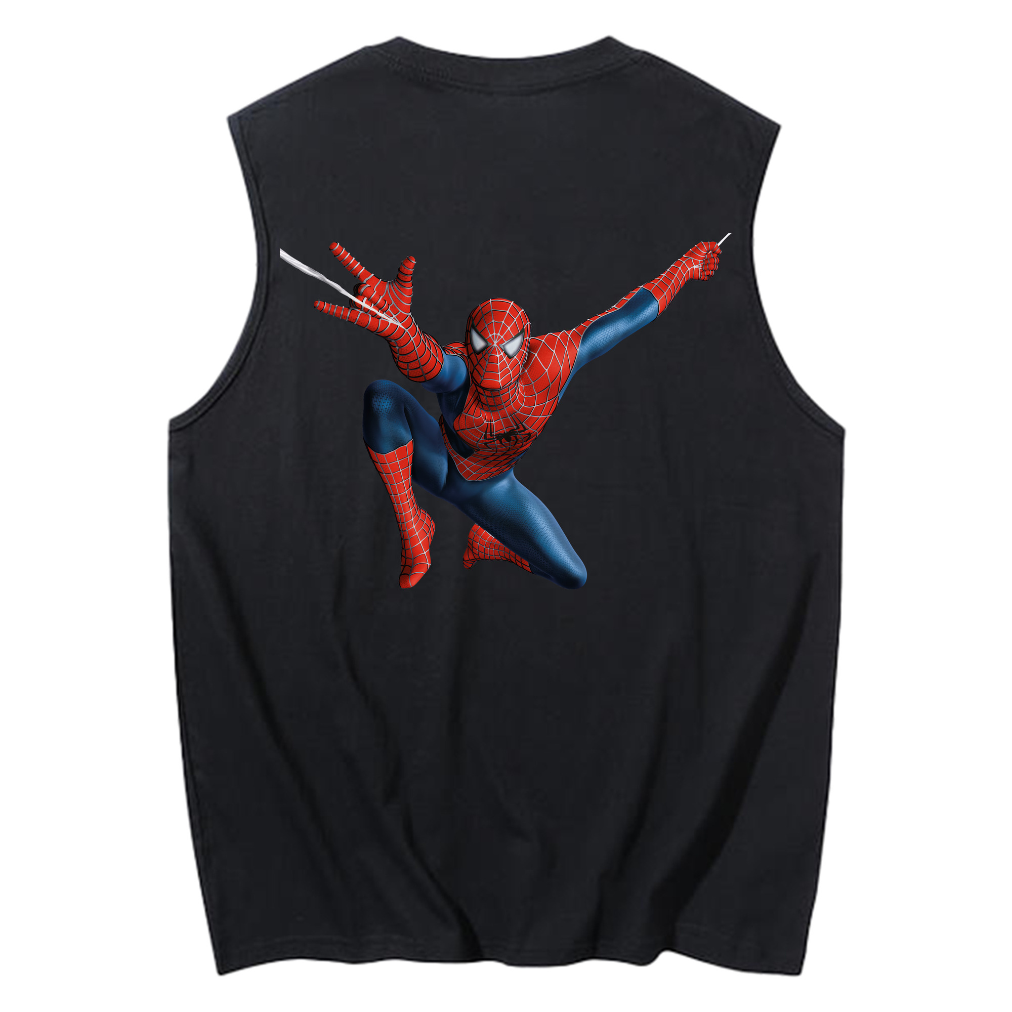 （画像用） Spider Man スパイダーマン コットン100％タンクトップ（背面プリント）