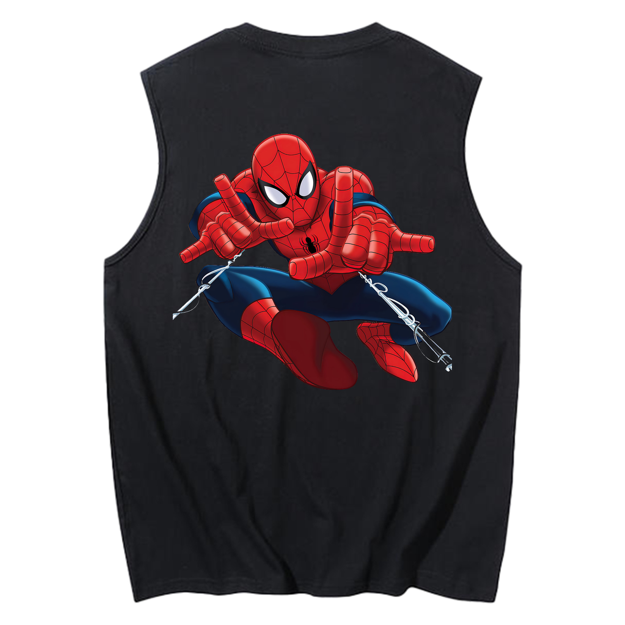 （画像用） Spider Man スパイダーマン コットン100％タンクトップ（背面プリント）