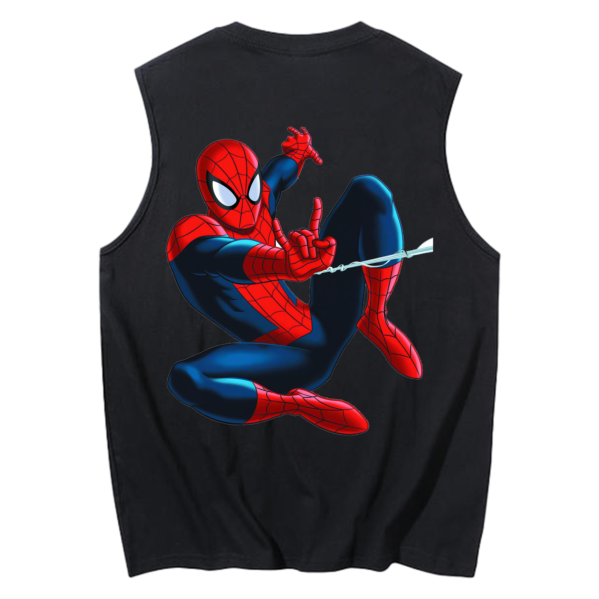 （画像用） Spider Man スパイダーマン コットン100％タンクトップ（背面プリント）