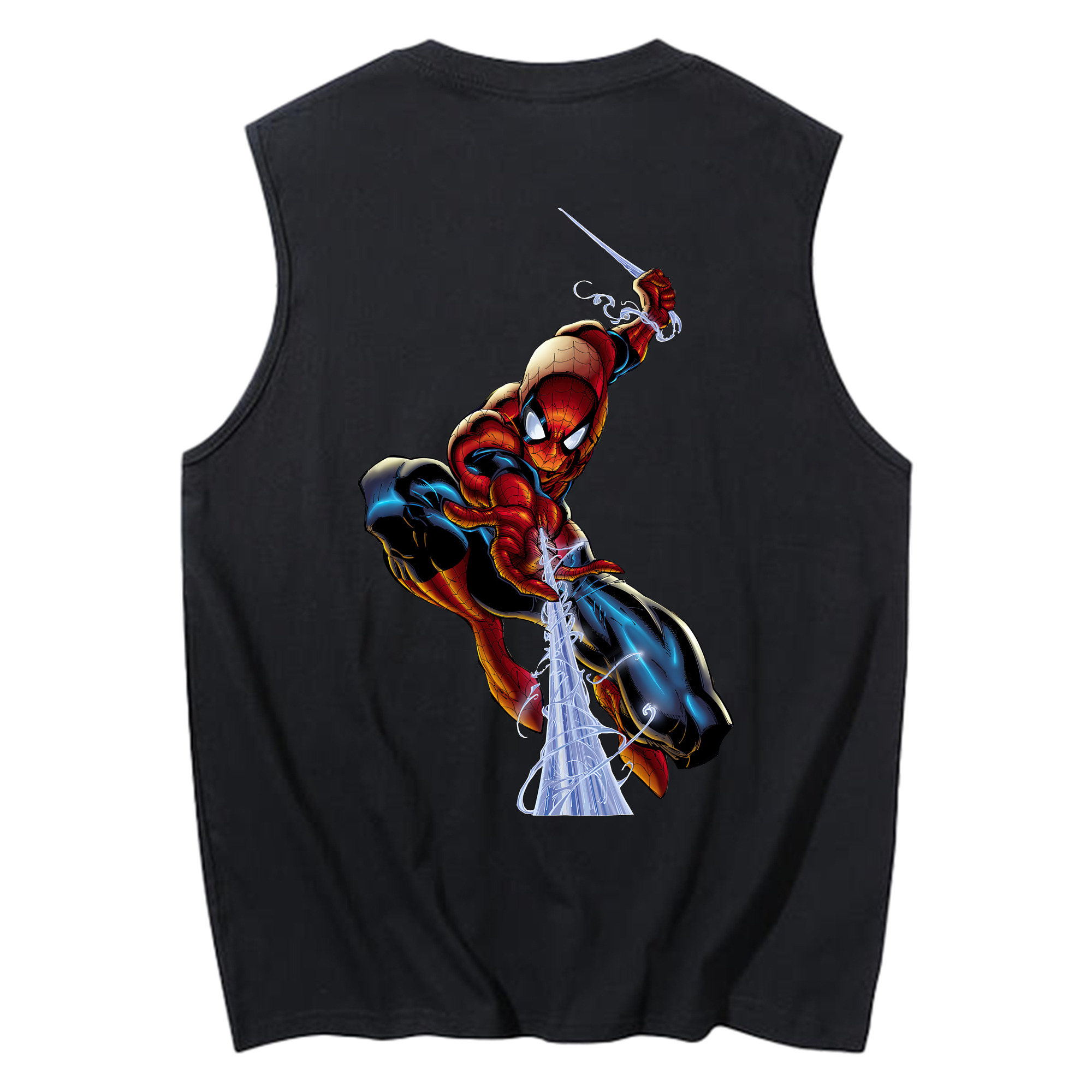 （画像用） Spider Man スパイダーマン コットン100％タンクトップ（背面プリント）