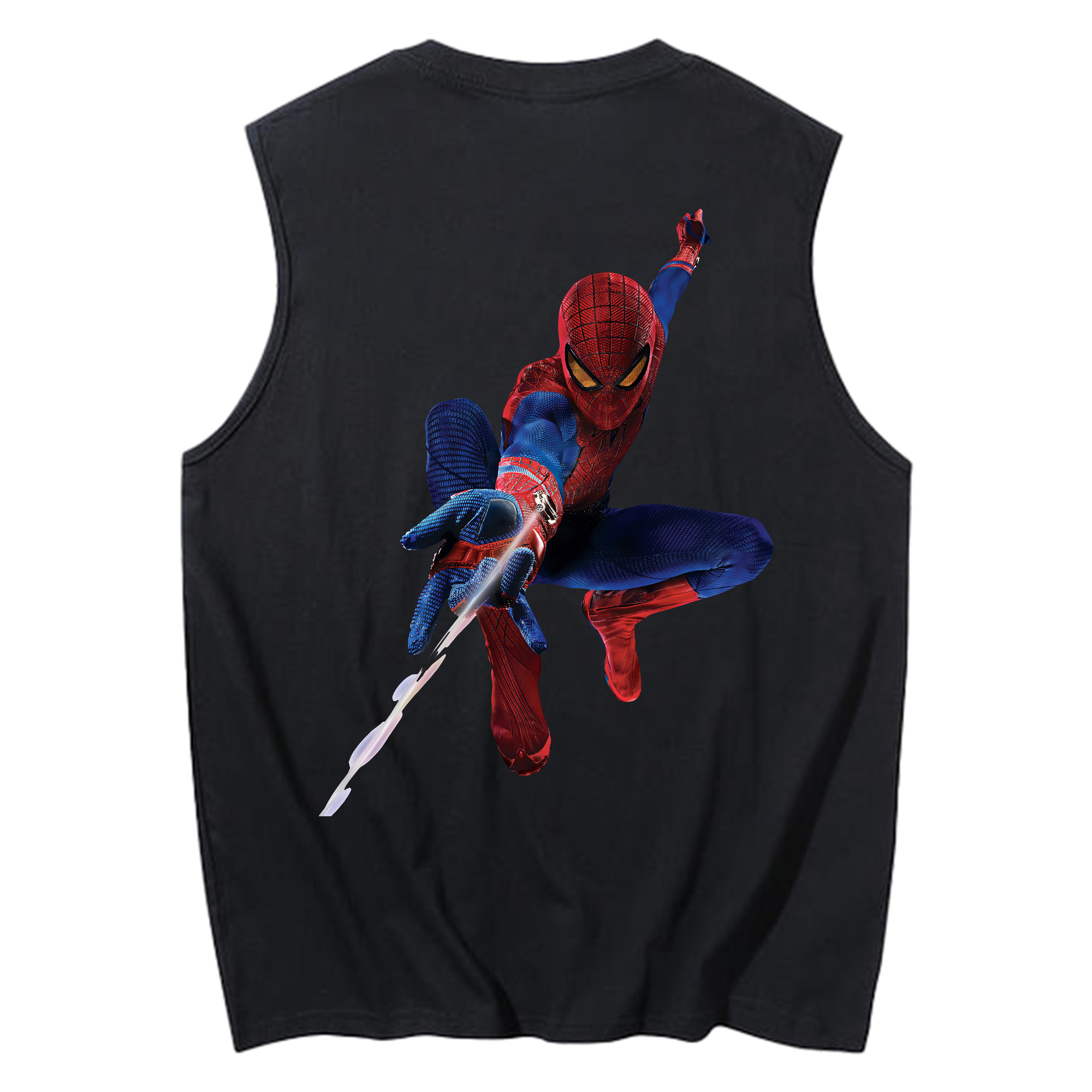 （画像用） Spider Man スパイダーマン コットン100％タンクトップ（背面プリント）